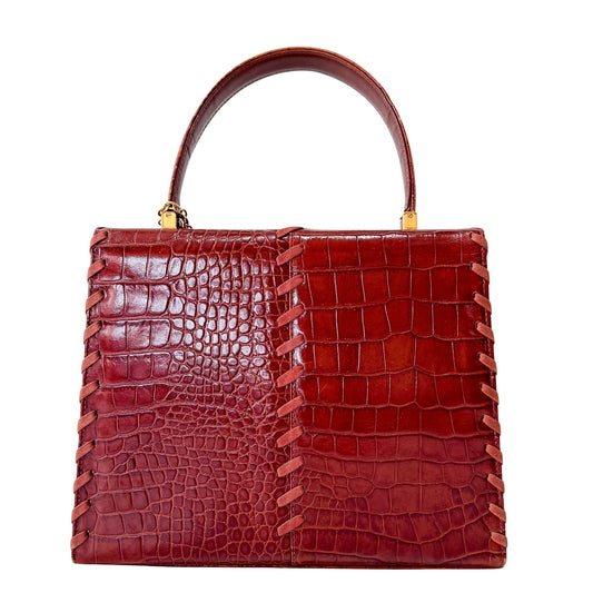 SAINT LAURENT Cassandra Brown Leather Handbag, in , Sold by HIVE PRELOVED - Handle Bags, ,