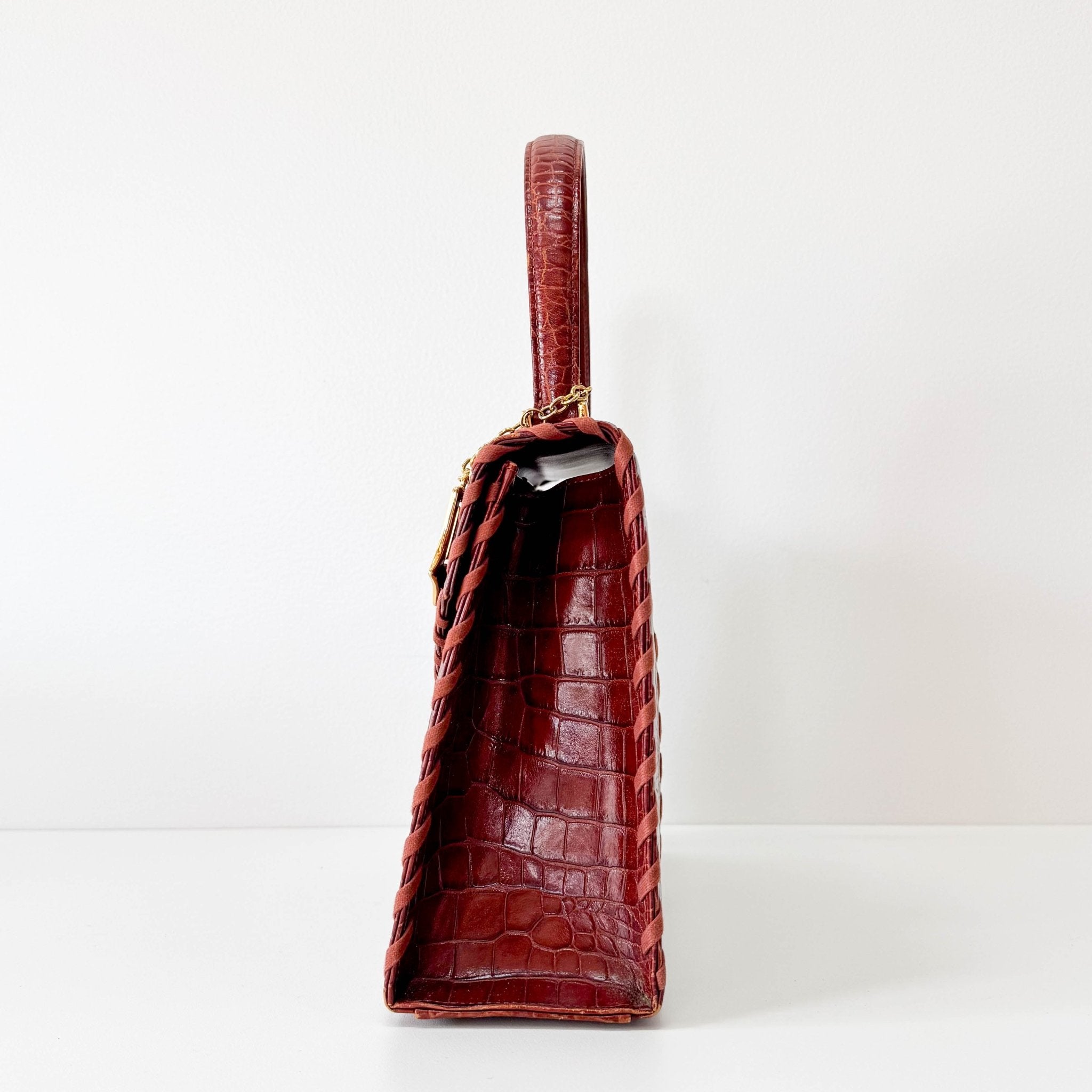 SAINT LAURENT Cassandra Brown Leather Handbag, in , Sold by HIVE PRELOVED - Handle Bags, ,