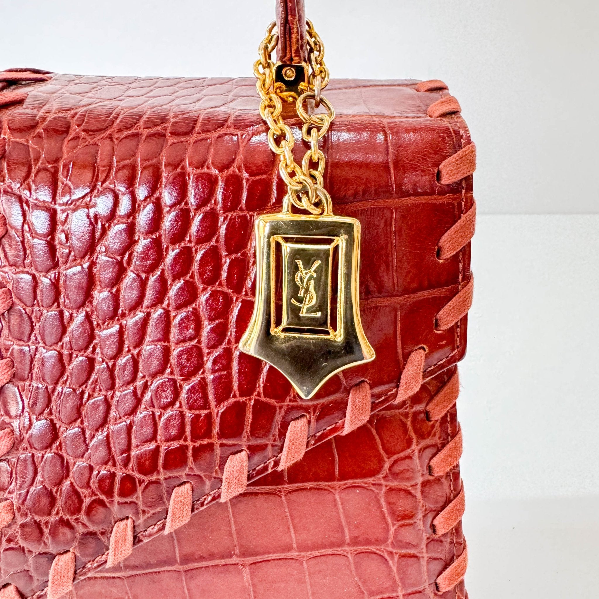 SAINT LAURENT Cassandra Brown Leather Handbag, in , Sold by HIVE PRELOVED - Handle Bags, ,