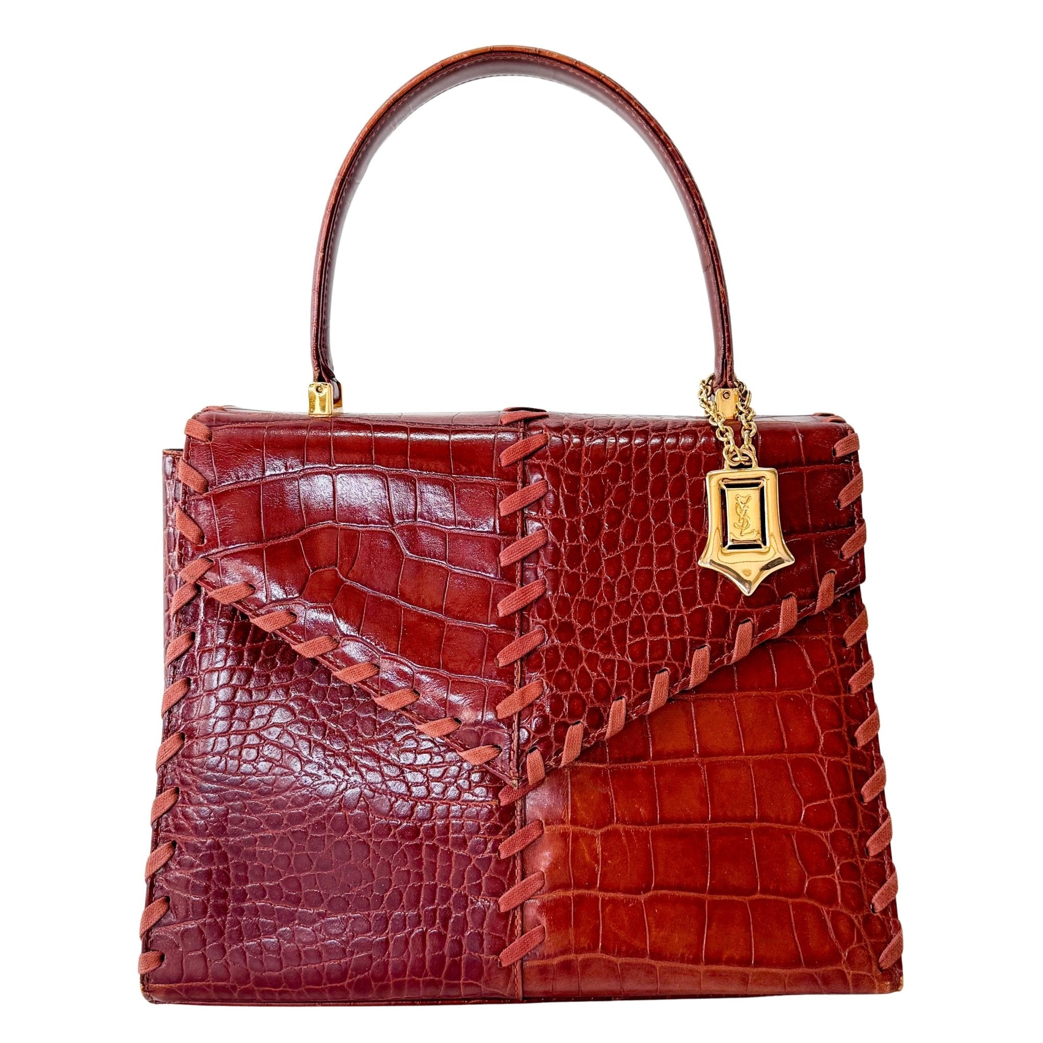 SAINT LAURENT Cassandra Brown Leather Handbag, in , Sold by HIVE PRELOVED - Handle Bags, ,