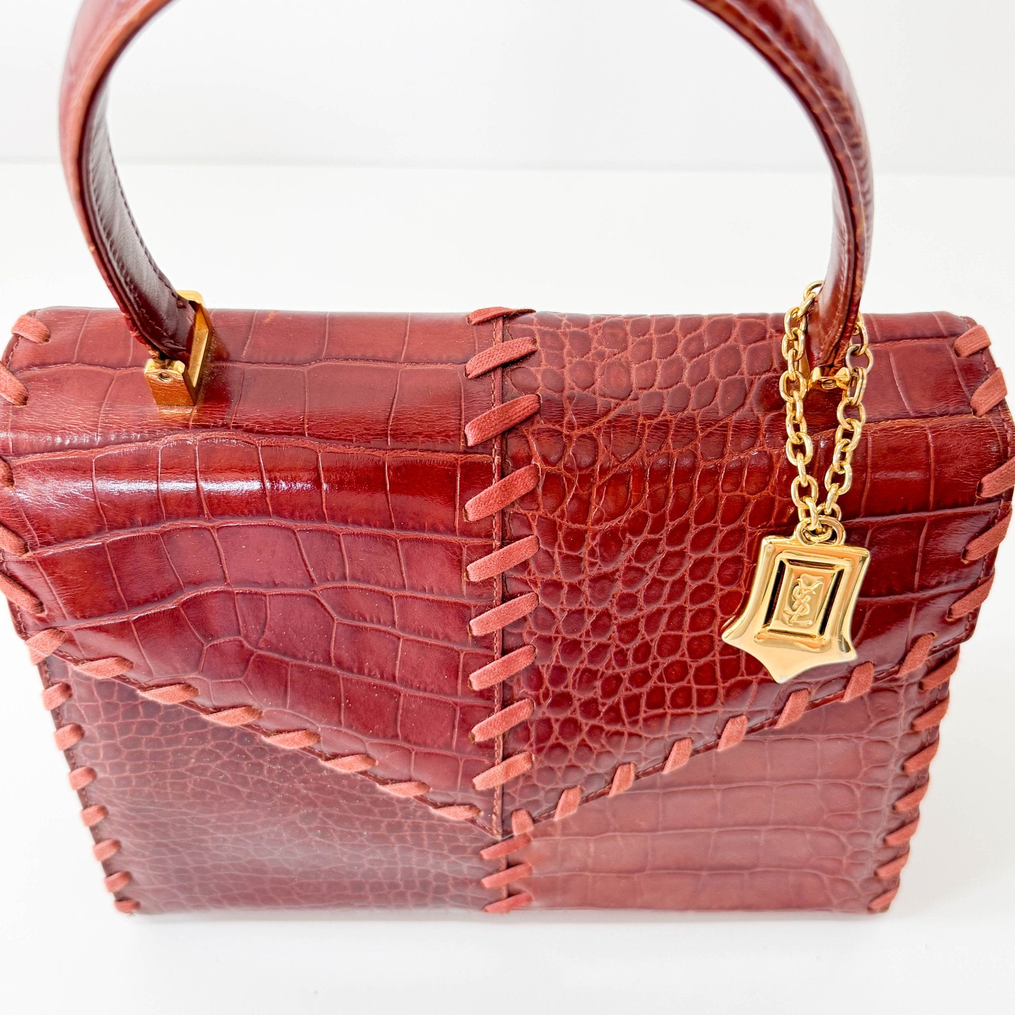 SAINT LAURENT Cassandra Brown Leather Handbag, in , Sold by HIVE PRELOVED - Handle Bags, ,