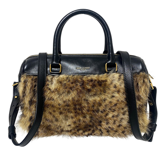 SAINT LAURENT Classic Baby Duffle Bag Leather with Fur, in , Sold by HIVE PRELOVED - Crossbody bags, Handle Bags,