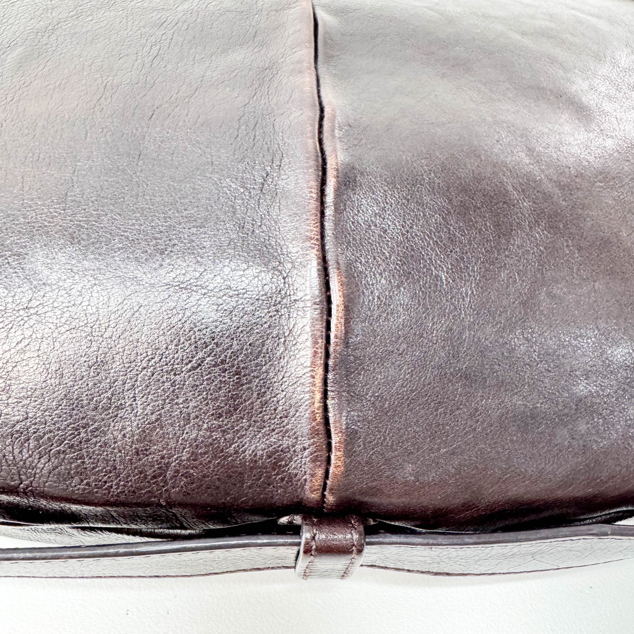 SAINT LAURENT Dark Brown Leather Mombasa Handle Bag, in , Sold by HIVE PRELOVED - Handle Bags, ,