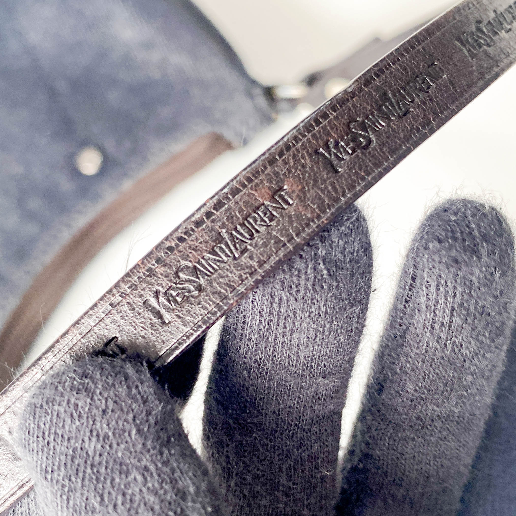 SAINT LAURENT Denim Mini Handle Bag, in , Sold by HIVE PRELOVED - Handle Bags, ,