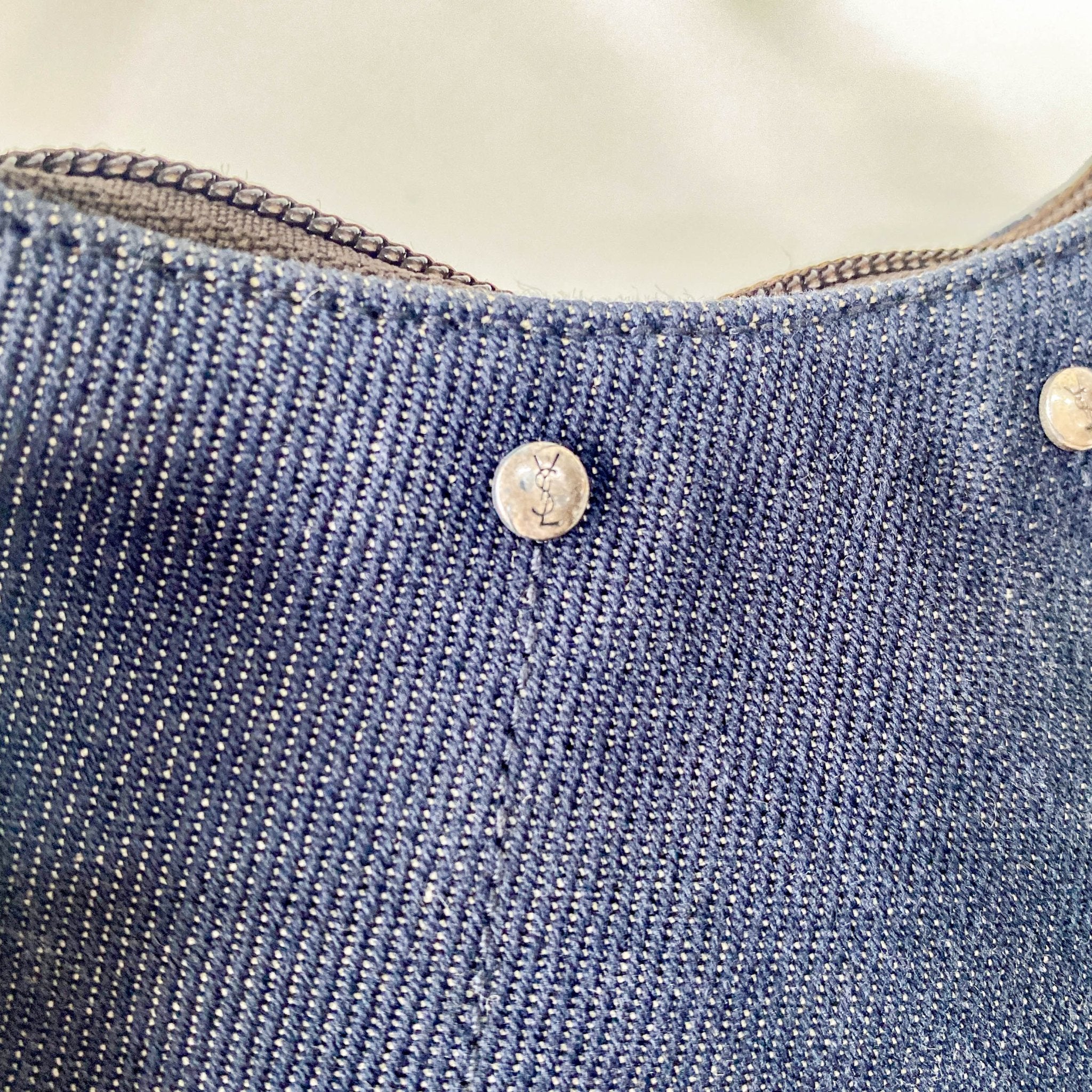 SAINT LAURENT Denim Mini Handle Bag, in , Sold by HIVE PRELOVED - Handle Bags, ,