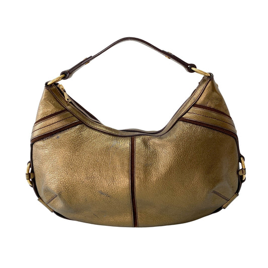 SAINT LAURENT Gold Leather Hobo Shoulder Bag, in , Sold by HIVE PRELOVED - Handle Bags, ,
