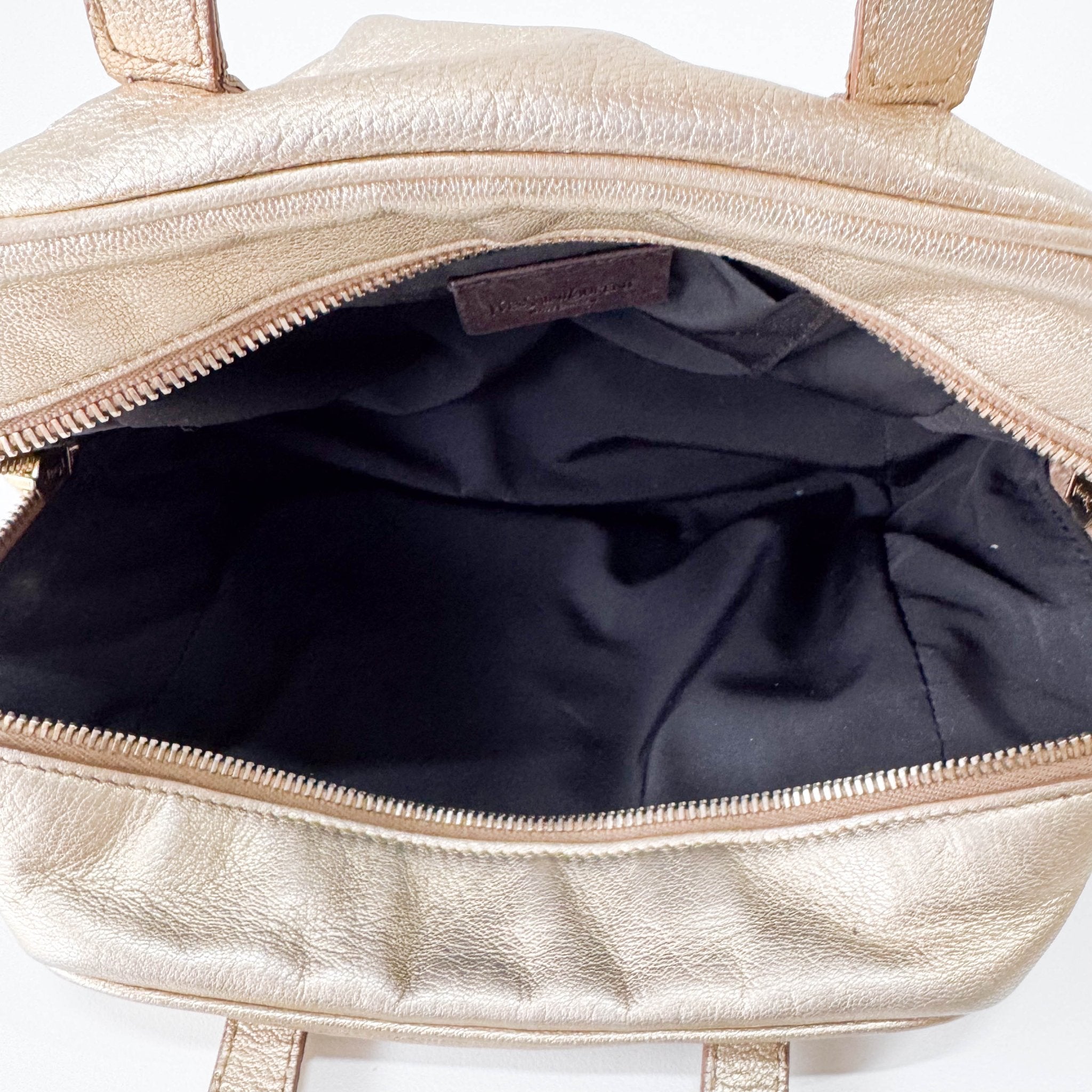 SAINT LAURENT Gold Leather Mini Handbag, in , Sold by HIVE PRELOVED - Handle Bags, Mini bags,