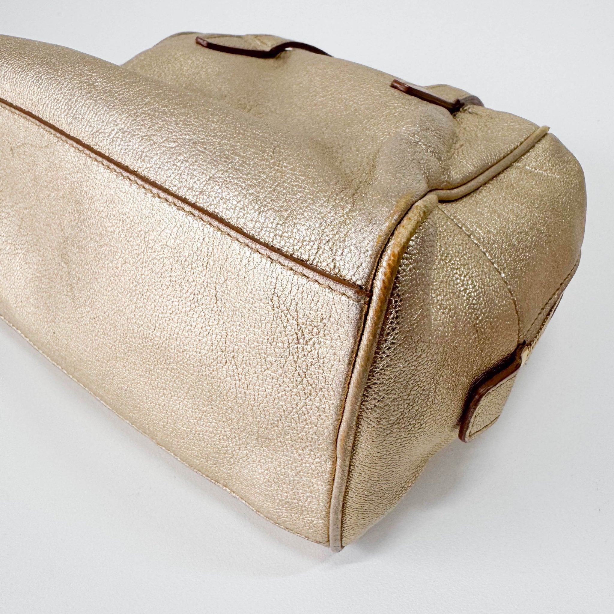 SAINT LAURENT Gold Leather Mini Handbag, in , Sold by HIVE PRELOVED - Handle Bags, Mini bags,