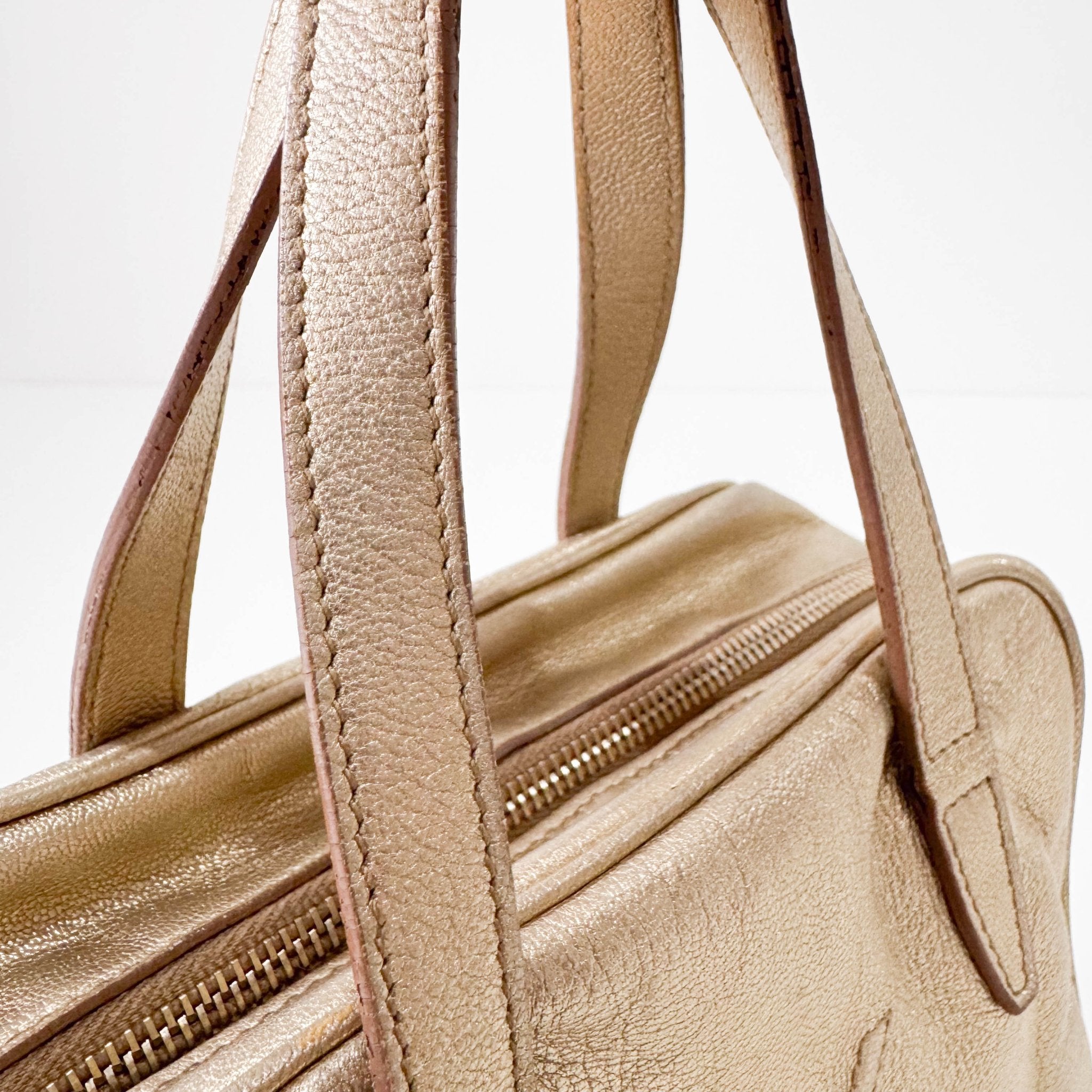 SAINT LAURENT Gold Leather Mini Handbag, in , Sold by HIVE PRELOVED - Handle Bags, Mini bags,