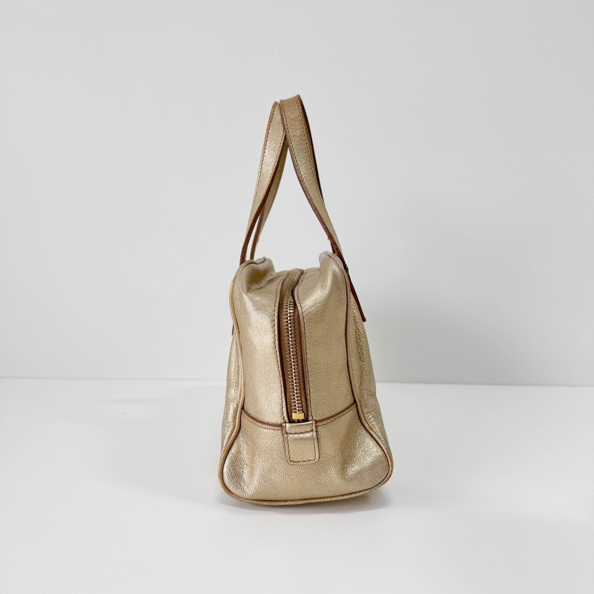 SAINT LAURENT Gold Leather Mini Handbag, in , Sold by HIVE PRELOVED - Handle Bags, Mini bags,