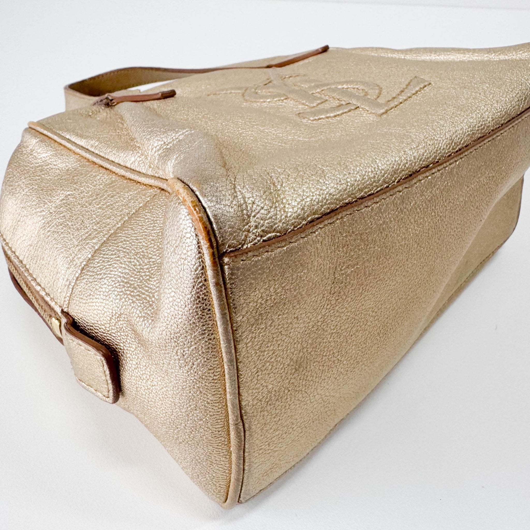 SAINT LAURENT Gold Leather Mini Handbag, in , Sold by HIVE PRELOVED - Handle Bags, Mini bags,