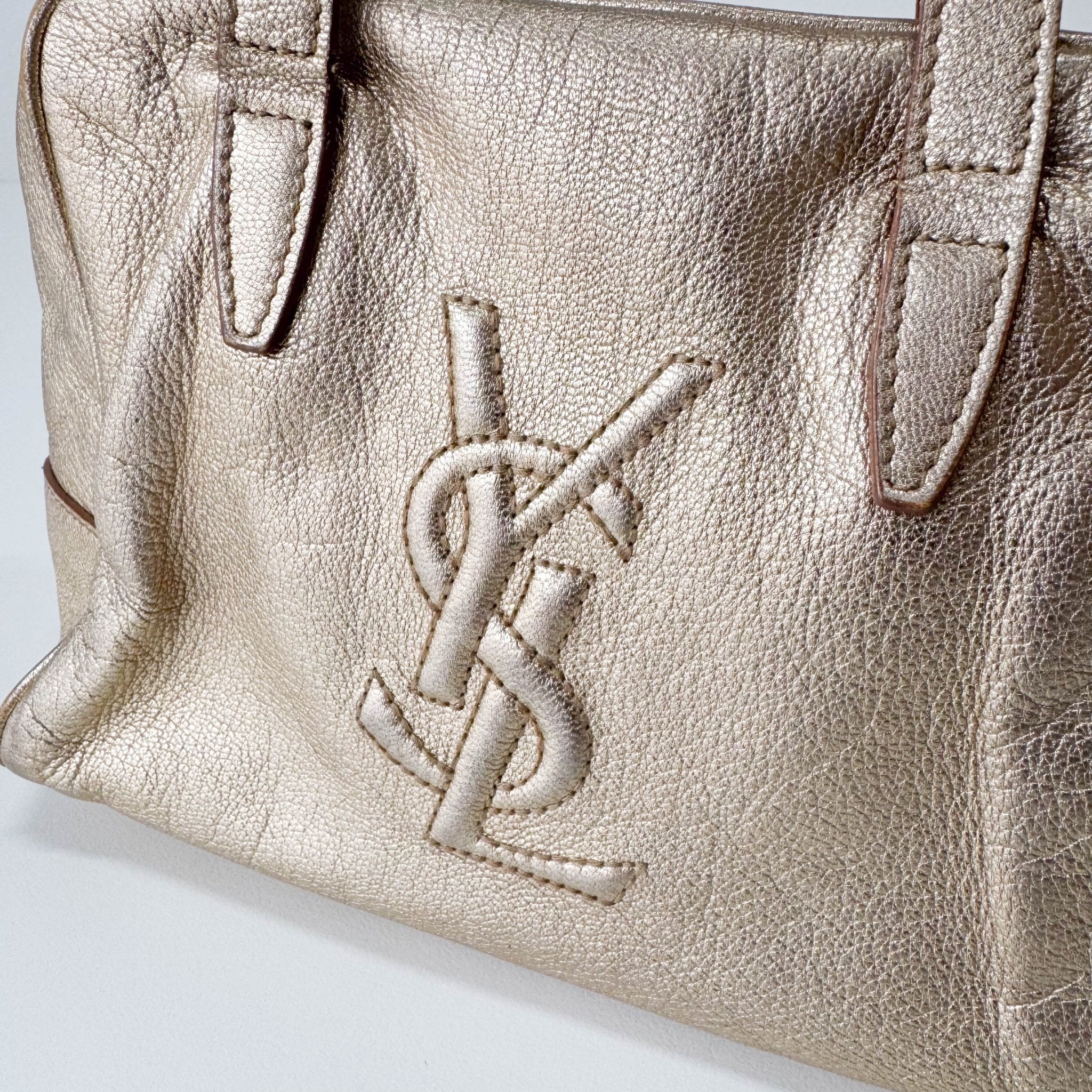 SAINT LAURENT Gold Leather Mini Handbag, in , Sold by HIVE PRELOVED - Handle Bags, Mini bags,