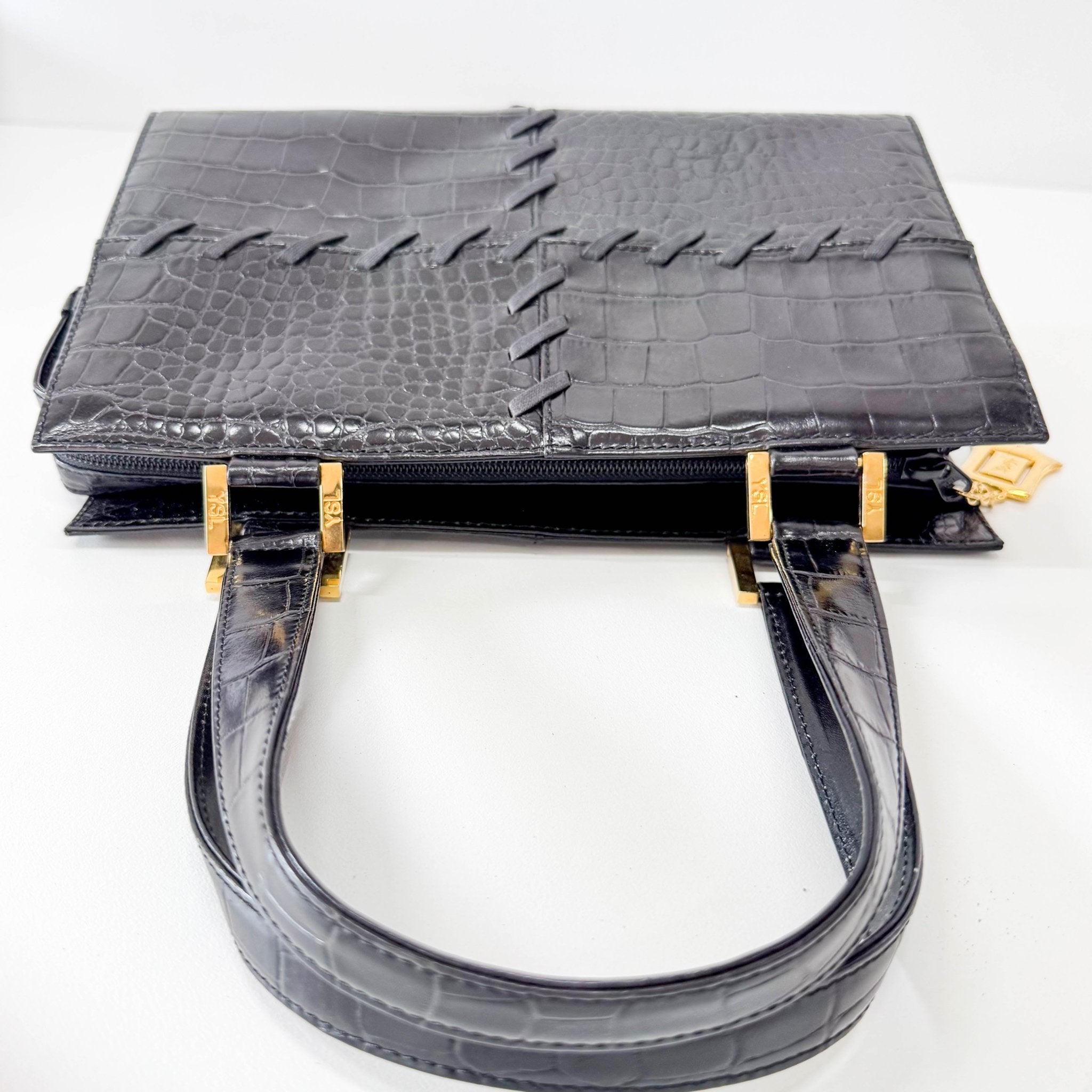 SAINT LAURENT Horizontal Black Leather Handbag, in , Sold by HIVE PRELOVED - Handle Bags, ,