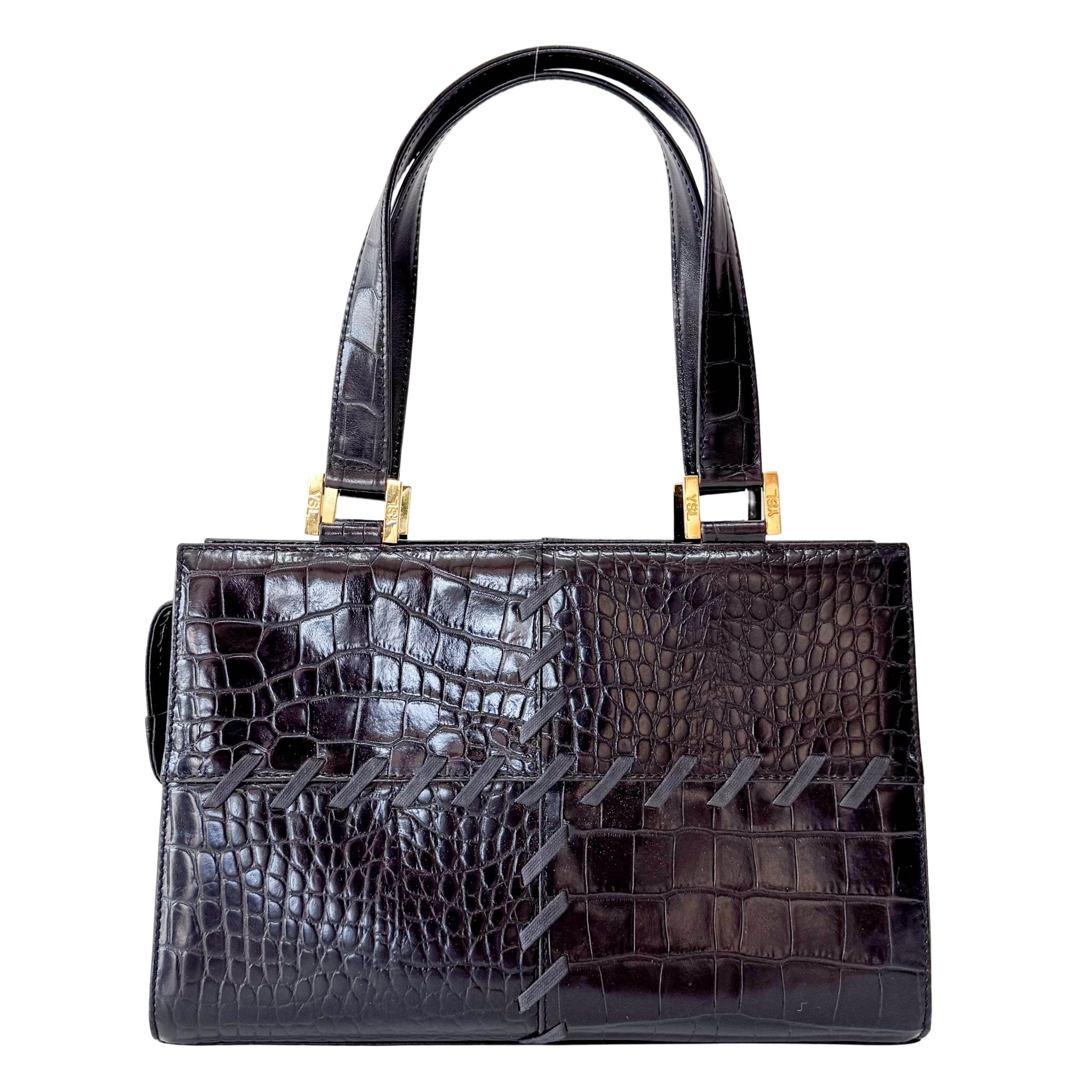 SAINT LAURENT Horizontal Black Leather Handbag, in , Sold by HIVE PRELOVED - Handle Bags, ,