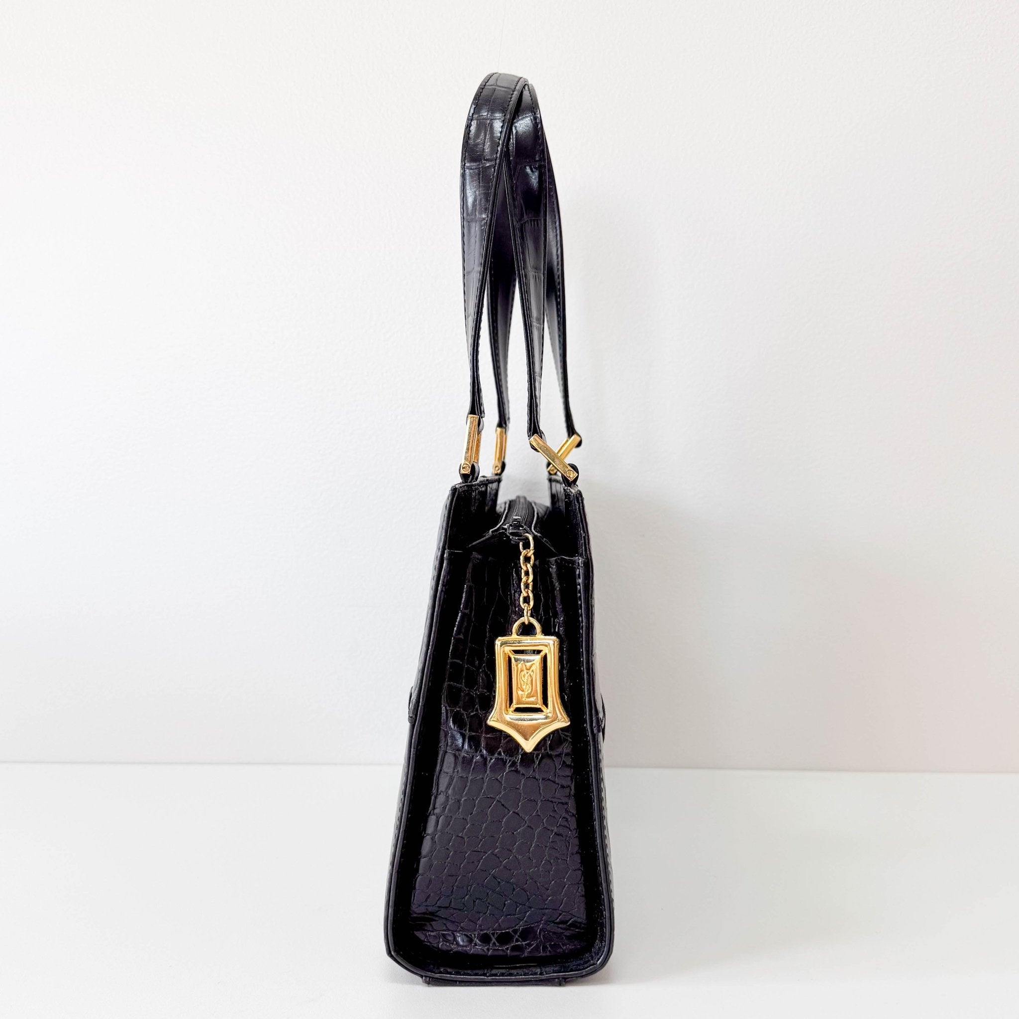 SAINT LAURENT Horizontal Black Leather Handbag, in , Sold by HIVE PRELOVED - Handle Bags, ,