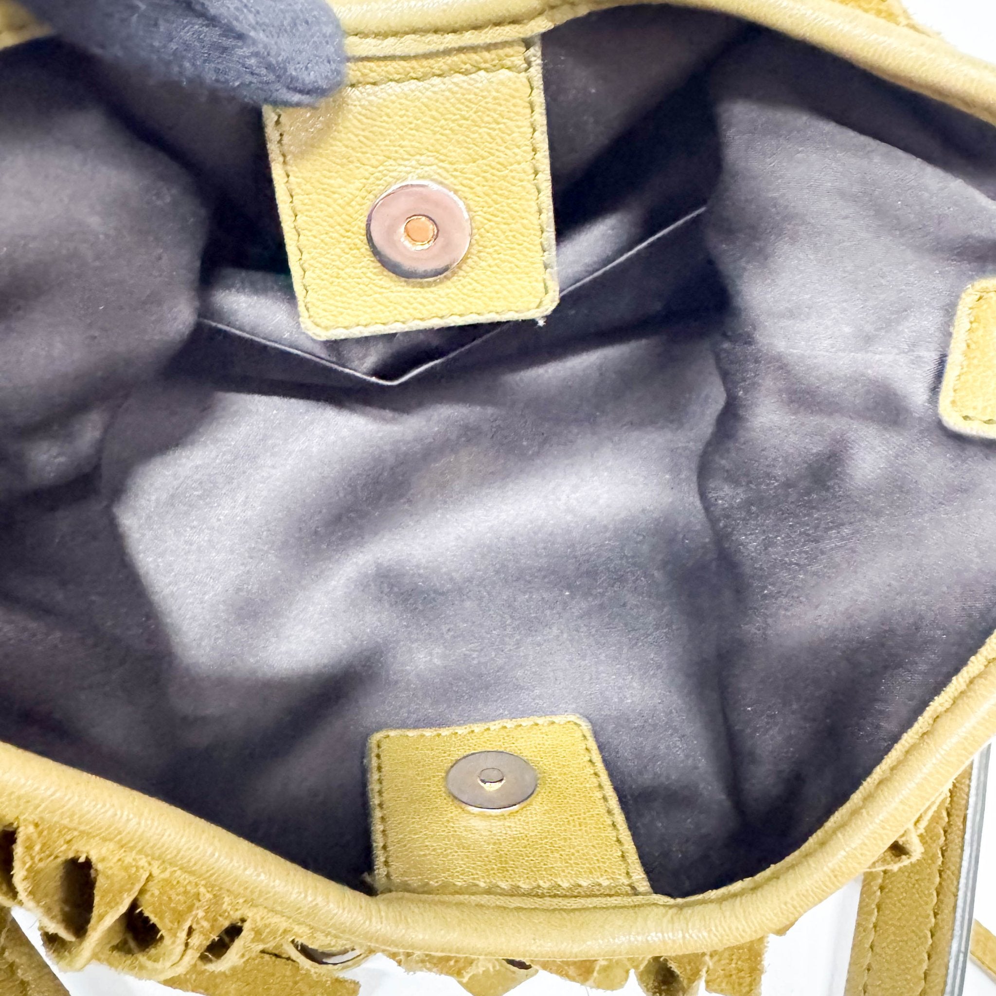 SAINT LAURENT Khaki Green Suede Fringe Shoulder Bag, in , Sold by HIVE PRELOVED - Shoulder Bags, ,