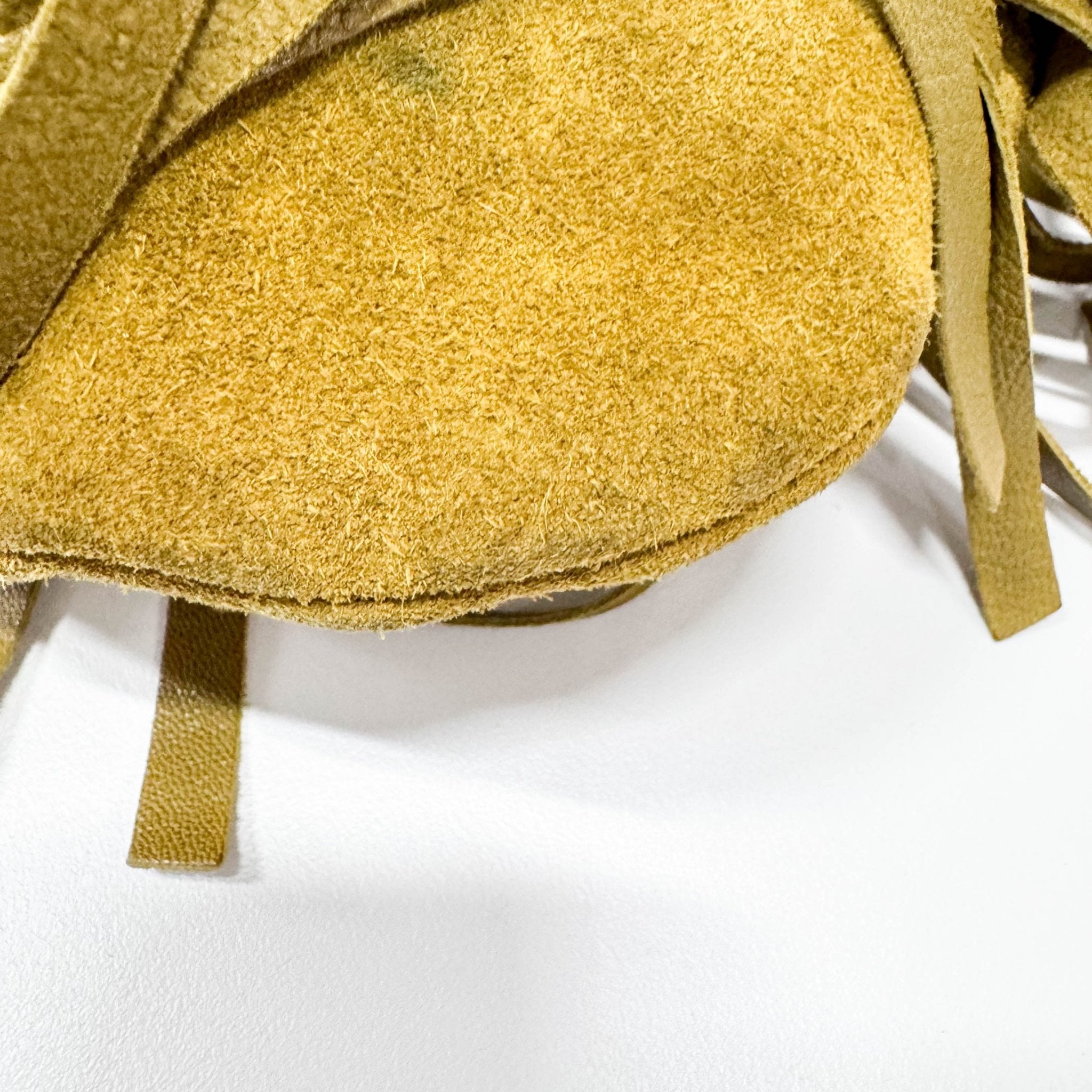 SAINT LAURENT Khaki Green Suede Fringe Shoulder Bag, in , Sold by HIVE PRELOVED - Shoulder Bags, ,