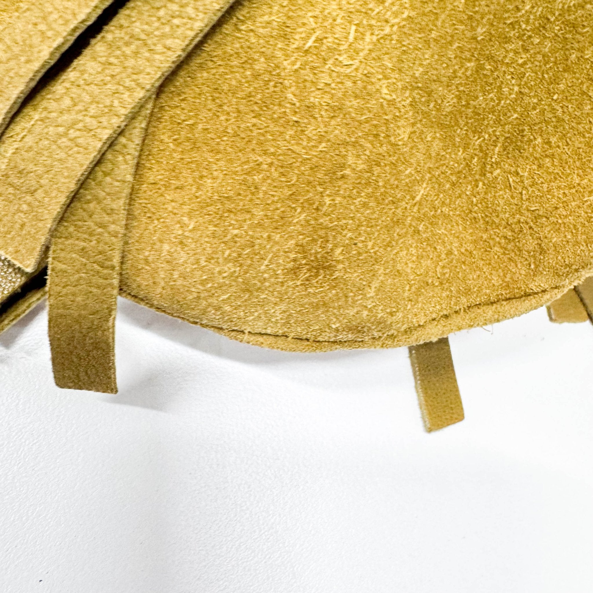 SAINT LAURENT Khaki Green Suede Fringe Shoulder Bag, in , Sold by HIVE PRELOVED - Shoulder Bags, ,