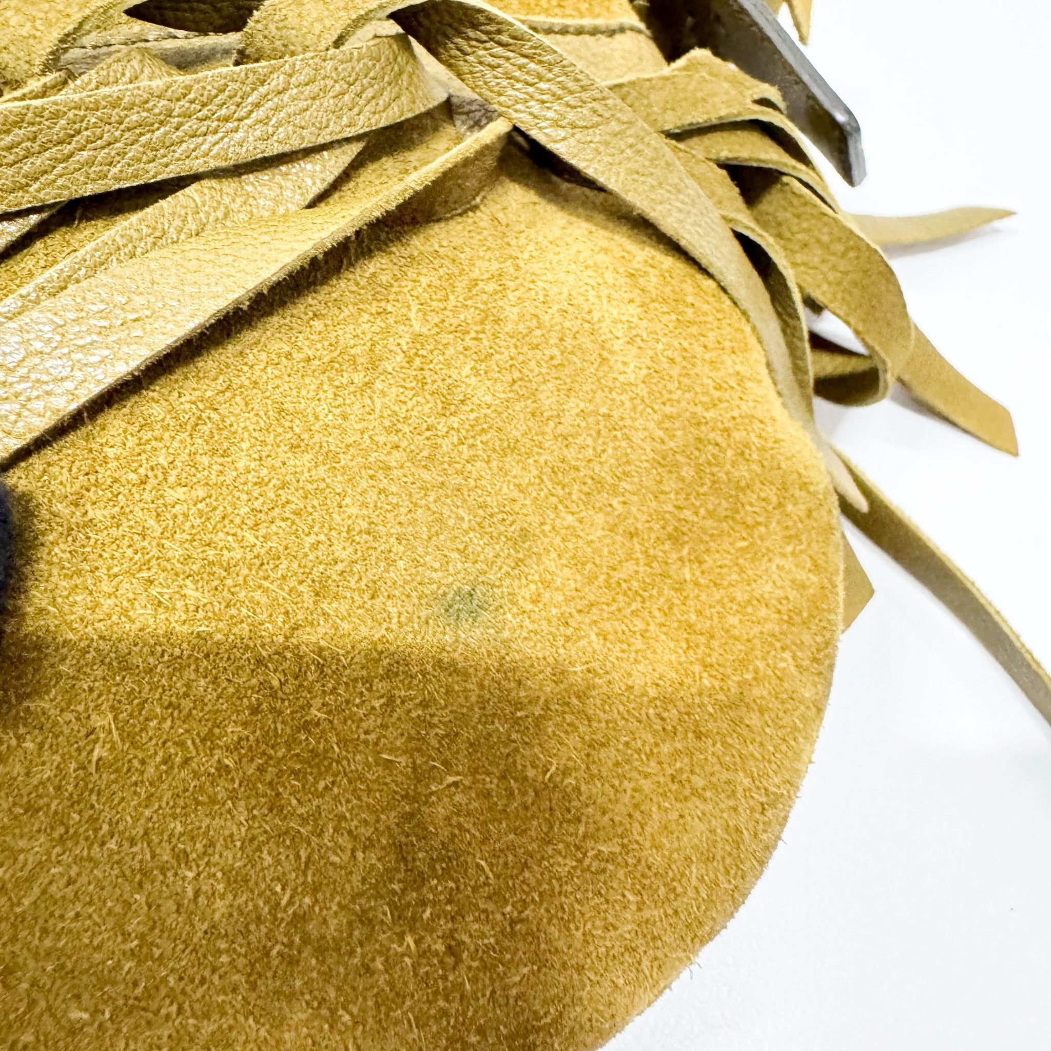 SAINT LAURENT Khaki Green Suede Fringe Shoulder Bag, in , Sold by HIVE PRELOVED - Shoulder Bags, ,