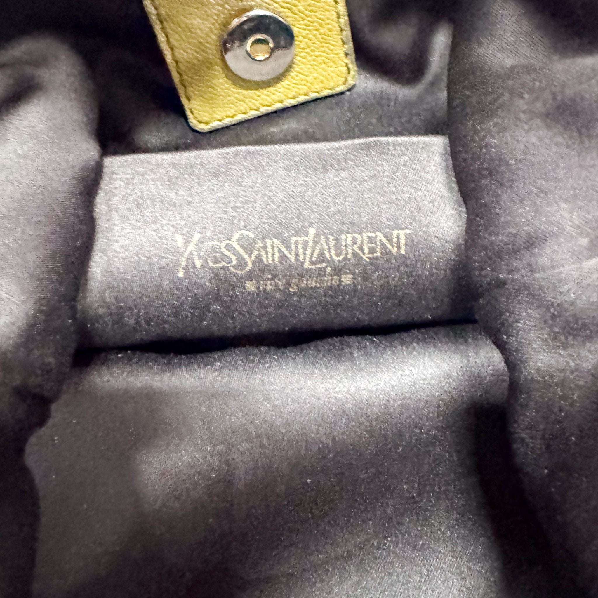 SAINT LAURENT Khaki Green Suede Fringe Shoulder Bag, in , Sold by HIVE PRELOVED - Shoulder Bags, ,