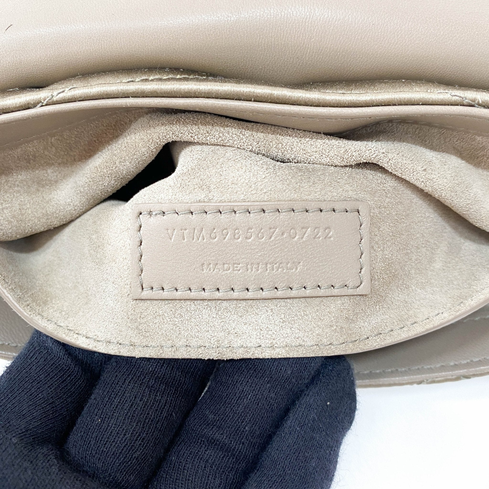 SAINT LAURENT LE 5 À 7 Puffer Gold Satin Shoulder Bag, in , Sold by HIVE PRELOVED - Shoulder Bags, ,