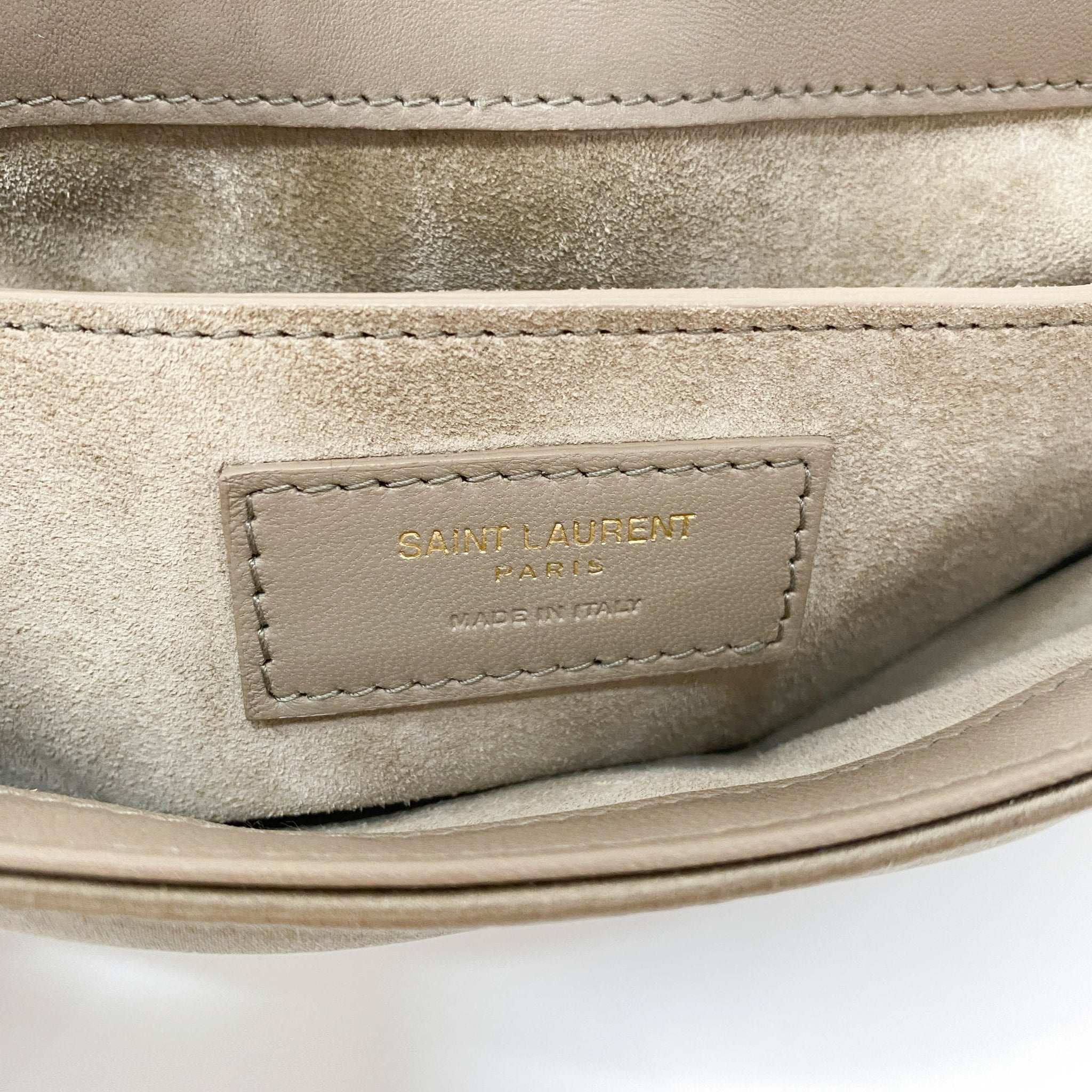 SAINT LAURENT LE 5 À 7 Puffer Gold Satin Shoulder Bag, in , Sold by HIVE PRELOVED - Shoulder Bags, ,