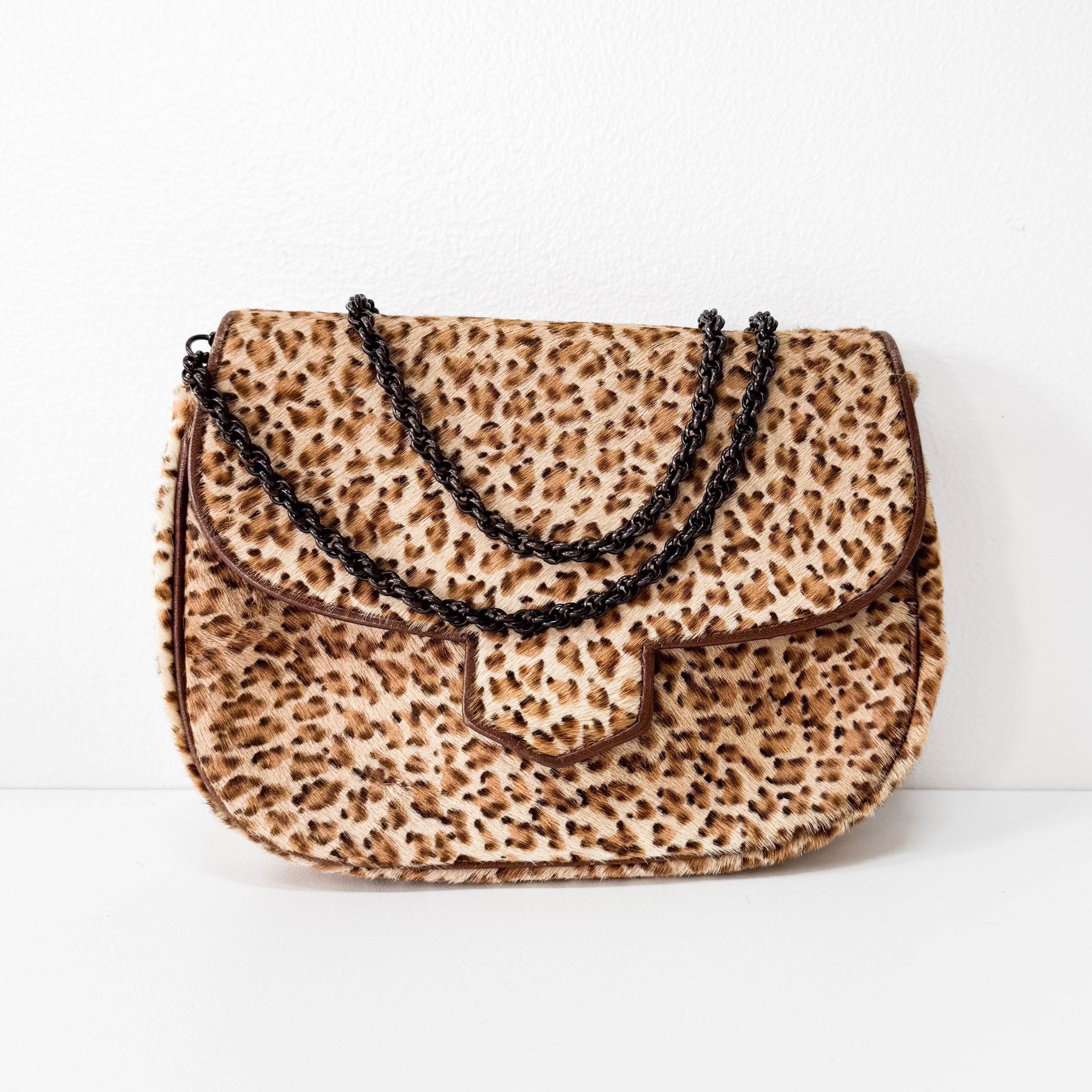 SAINT LAURENT Leopard Print Pony Hair Chain Strap Mini Shoulder Bag, in , Sold by HIVE PRELOVED - Purses / Wallets, Shoulder Bags,