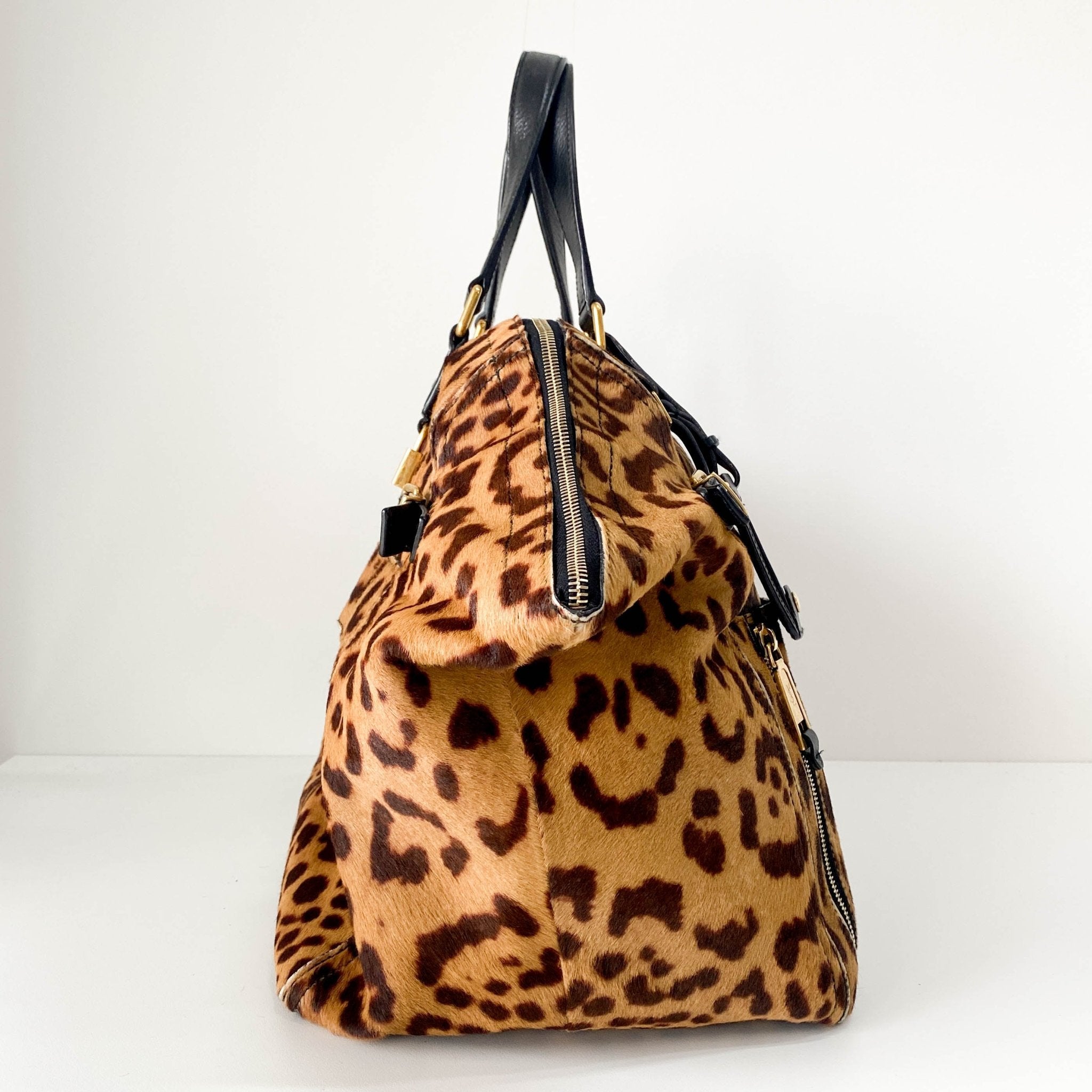SAINT LAURENT Leopard Print Tote Handle Bag, in , Sold by HIVE PRELOVED - Handle Bags, ,