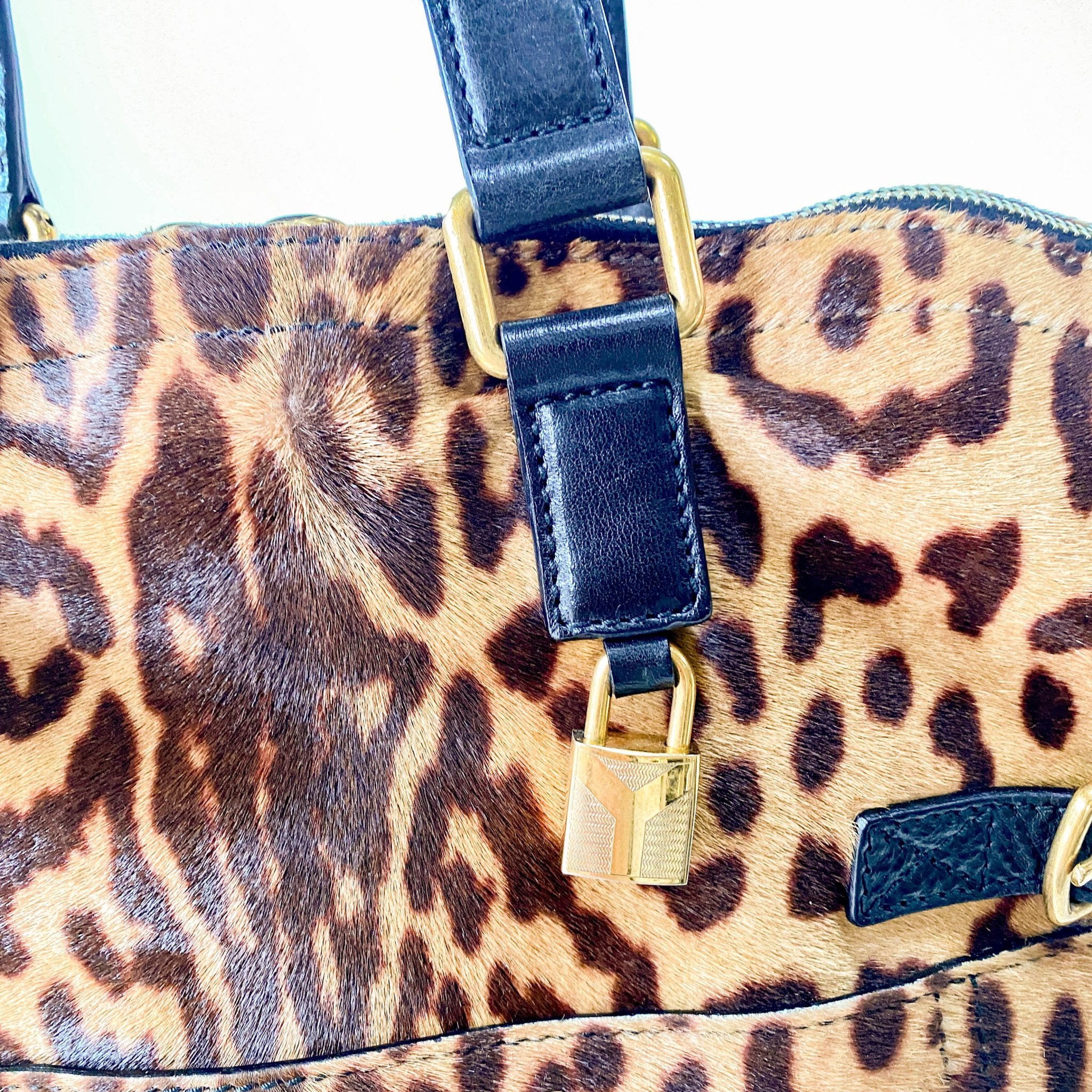 SAINT LAURENT Leopard Print Tote Handle Bag, in , Sold by HIVE PRELOVED - Handle Bags, ,