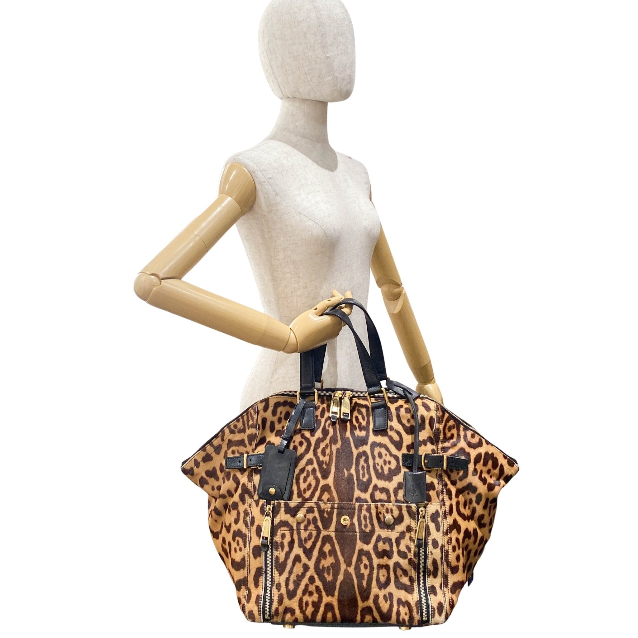 SAINT LAURENT Leopard Print Tote Handle Bag, in , Sold by HIVE PRELOVED - Handle Bags, ,