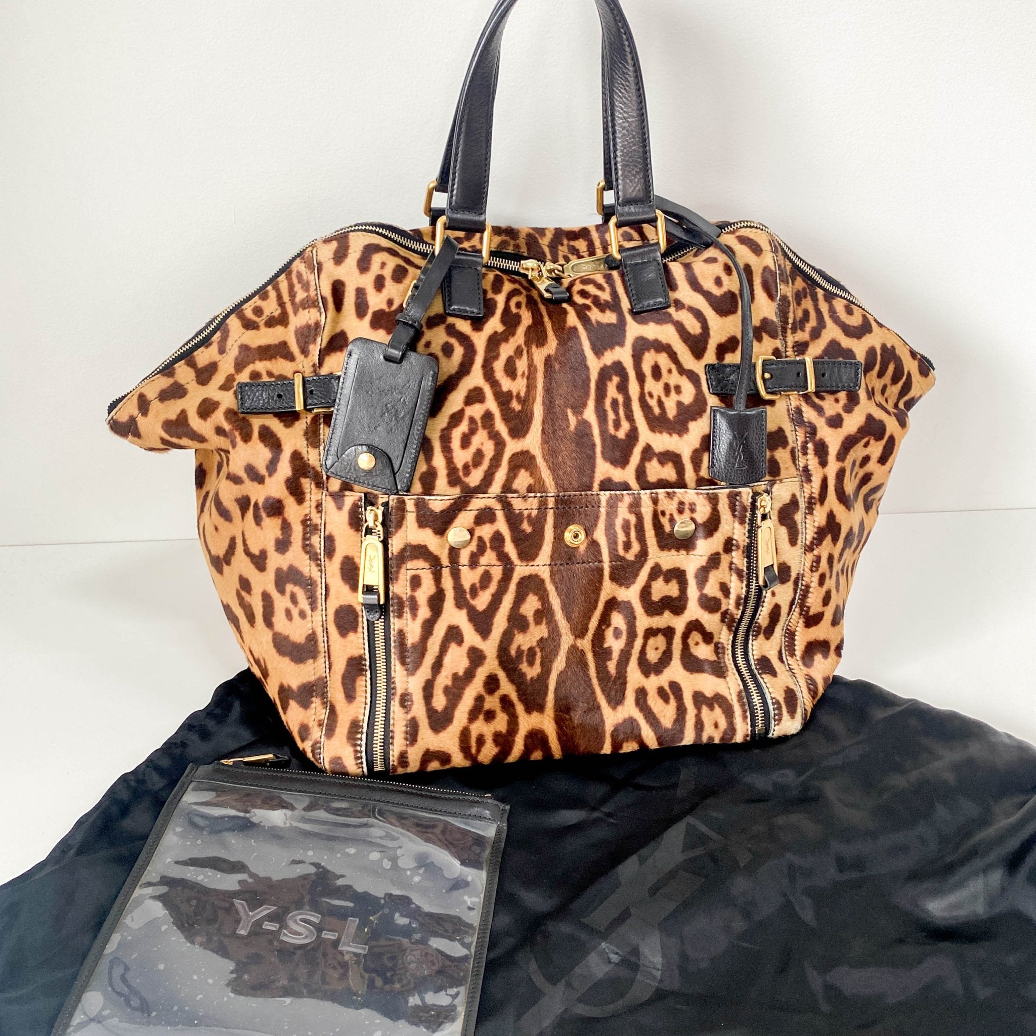 SAINT LAURENT Leopard Print Tote Handle Bag, in , Sold by HIVE PRELOVED - Handle Bags, ,