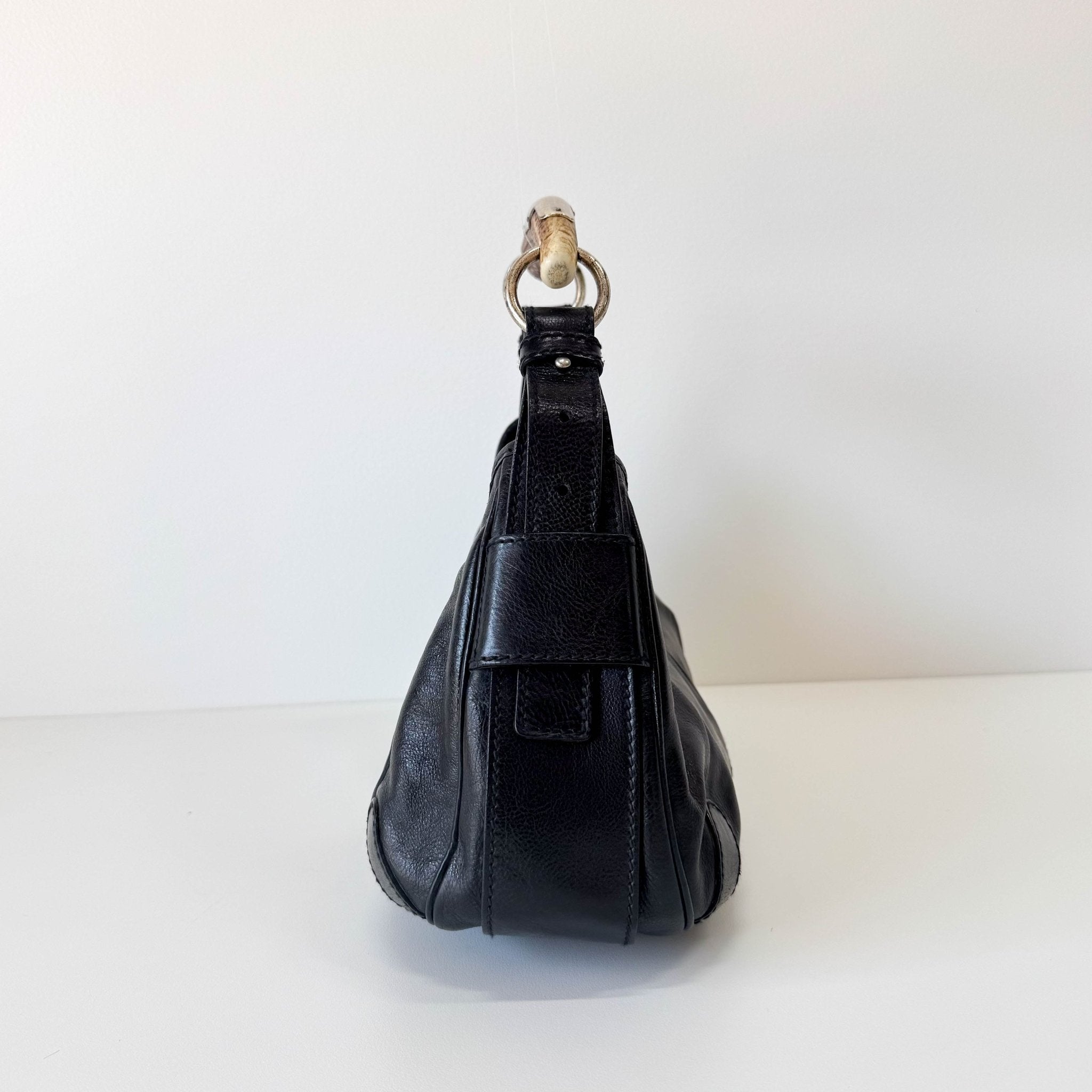 SAINT LAURENT Mini Mombasa Black Leather Shoulder Bag, in , Sold by HIVE PRELOVED - Handle Bags, ,