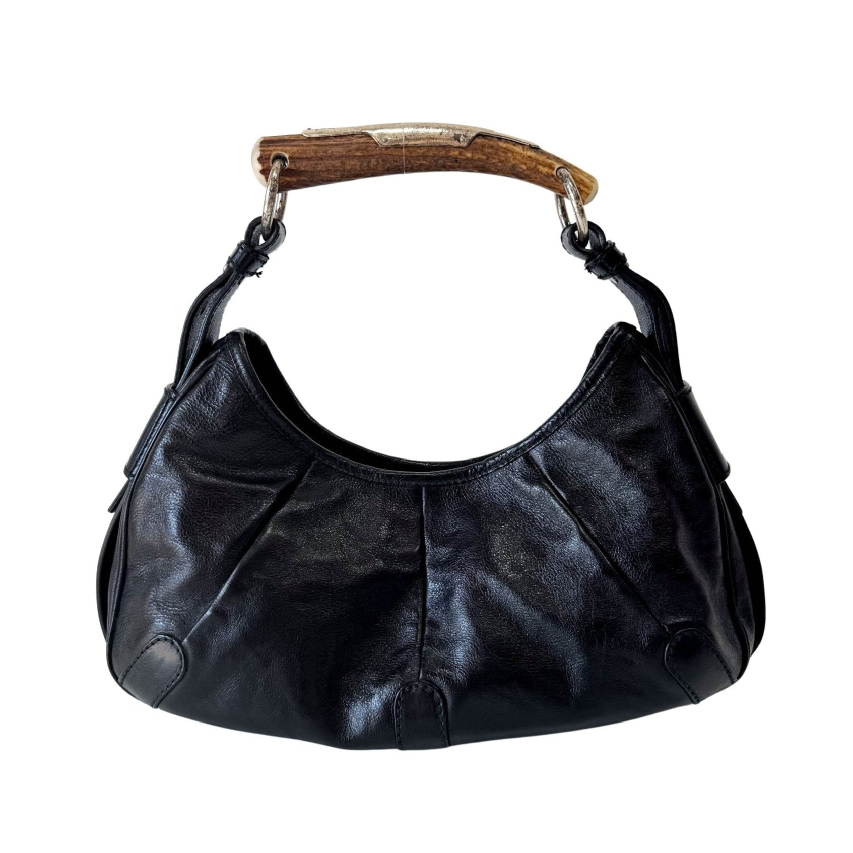 SAINT LAURENT Mini Mombasa Black Leather Shoulder Bag, in , Sold by HIVE PRELOVED - Handle Bags, ,