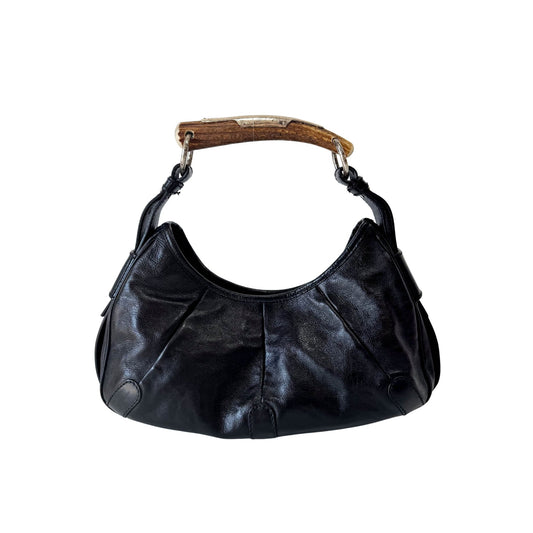 SAINT LAURENT Mini Mombasa Black Leather Shoulder Bag, in , Sold by HIVE PRELOVED - Handle Bags, ,