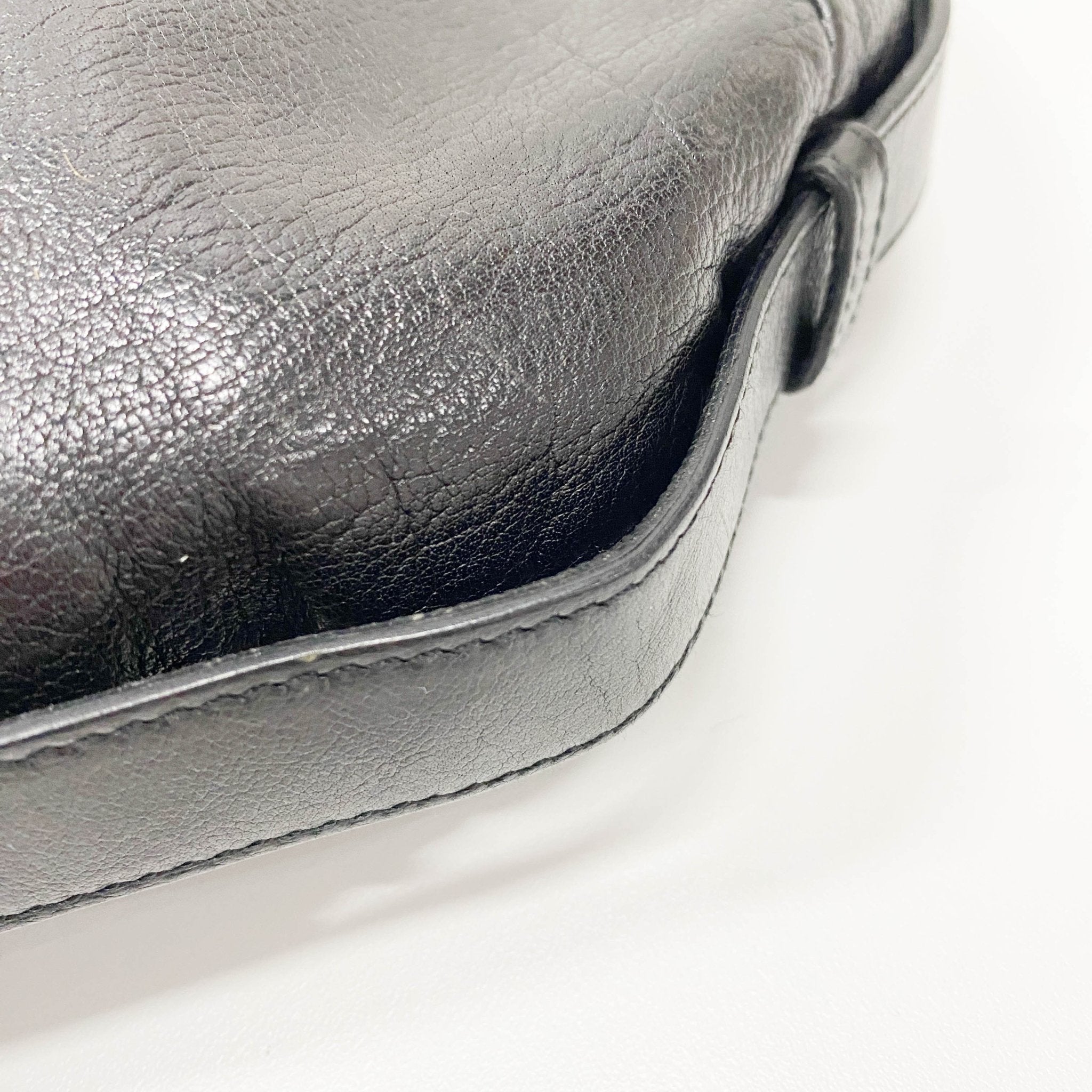 SAINT LAURENT Mombasa Black Leather with YSL Studs Detail, in , Sold by HIVE PRELOVED - Handle Bags, ,