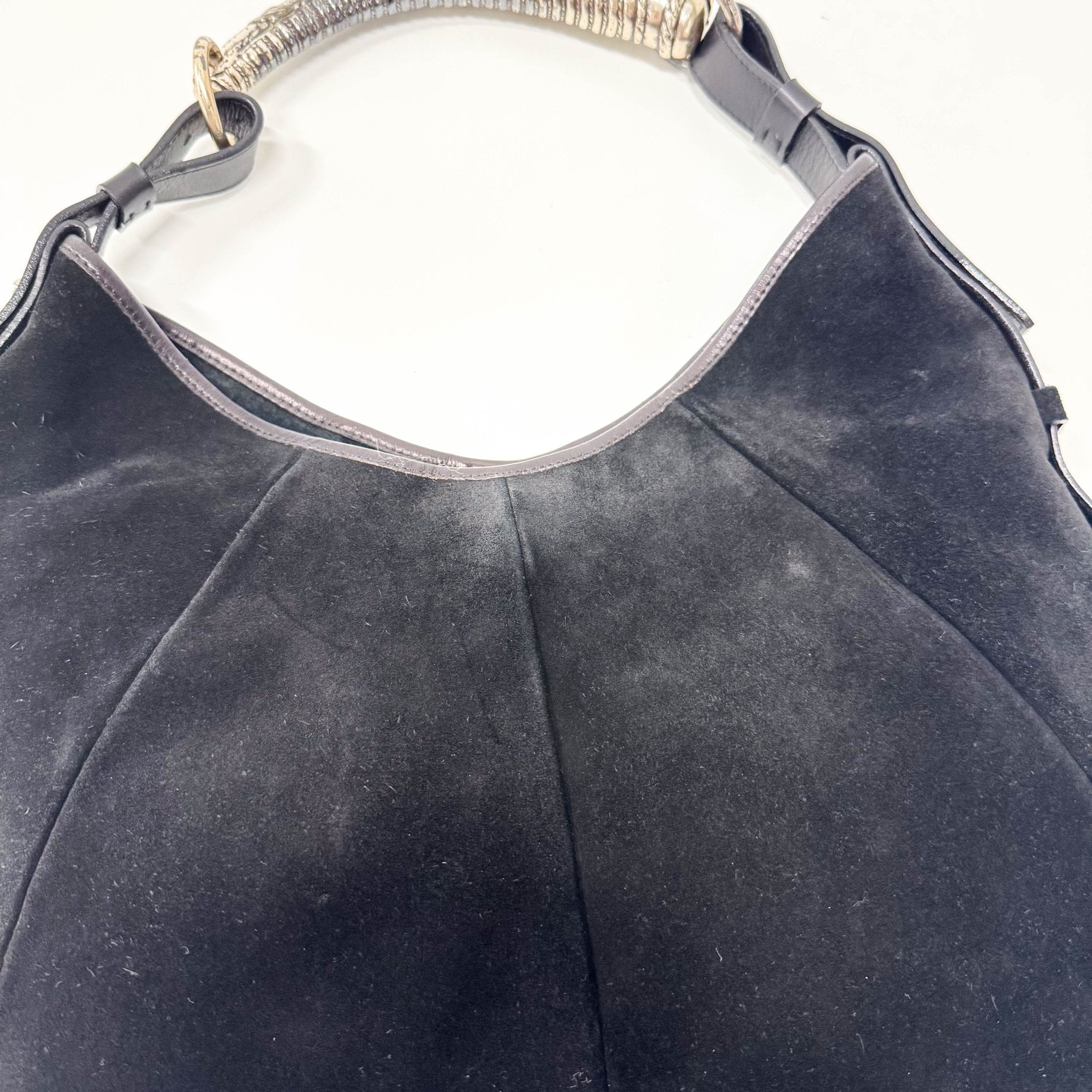 SAINT LAURENT Mombasa Black Suede Shoulder Bag, in , Sold by HIVE PRELOVED - Shoulder Bags, ,