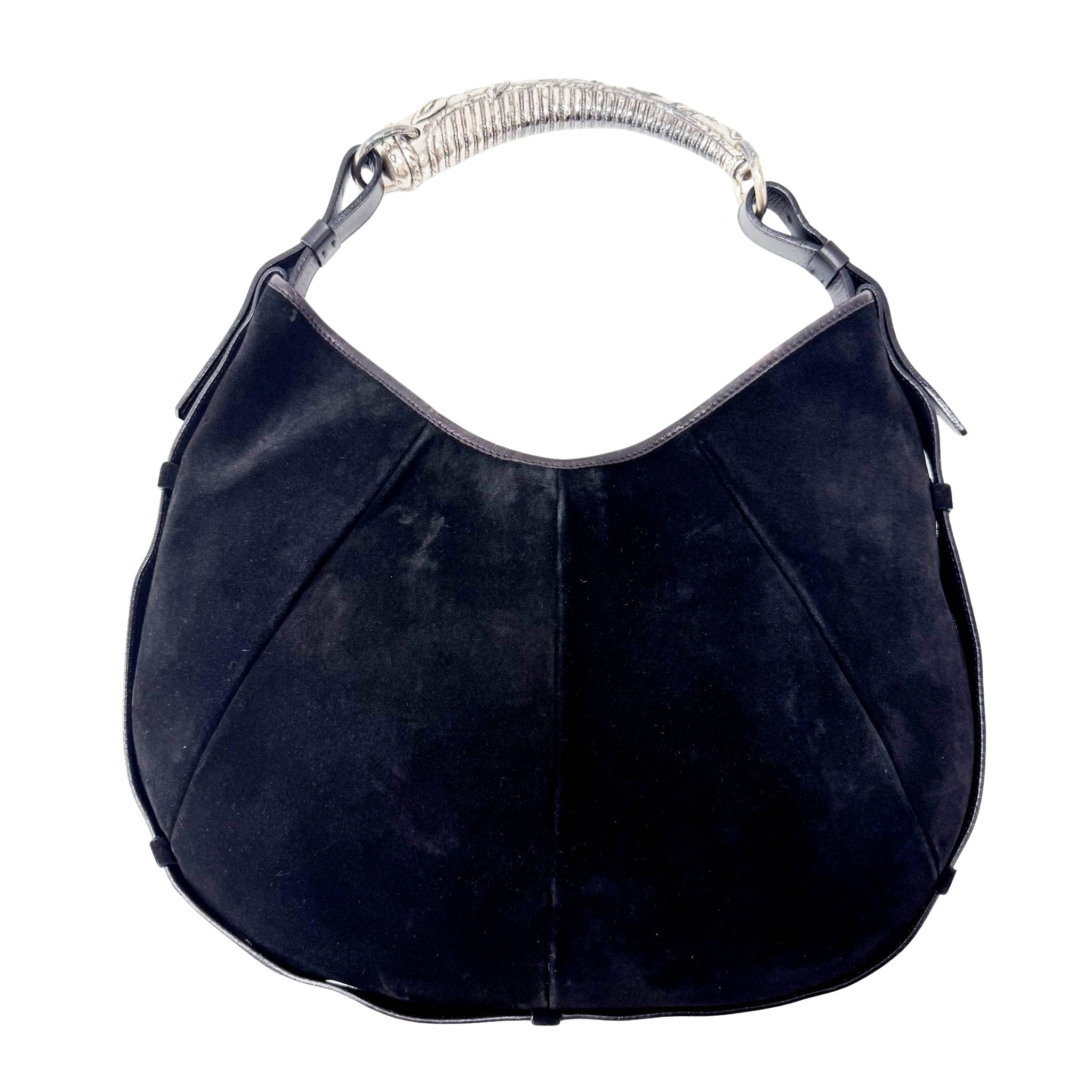 SAINT LAURENT Mombasa Black Suede Shoulder Bag, in , Sold by HIVE PRELOVED - Shoulder Bags, ,