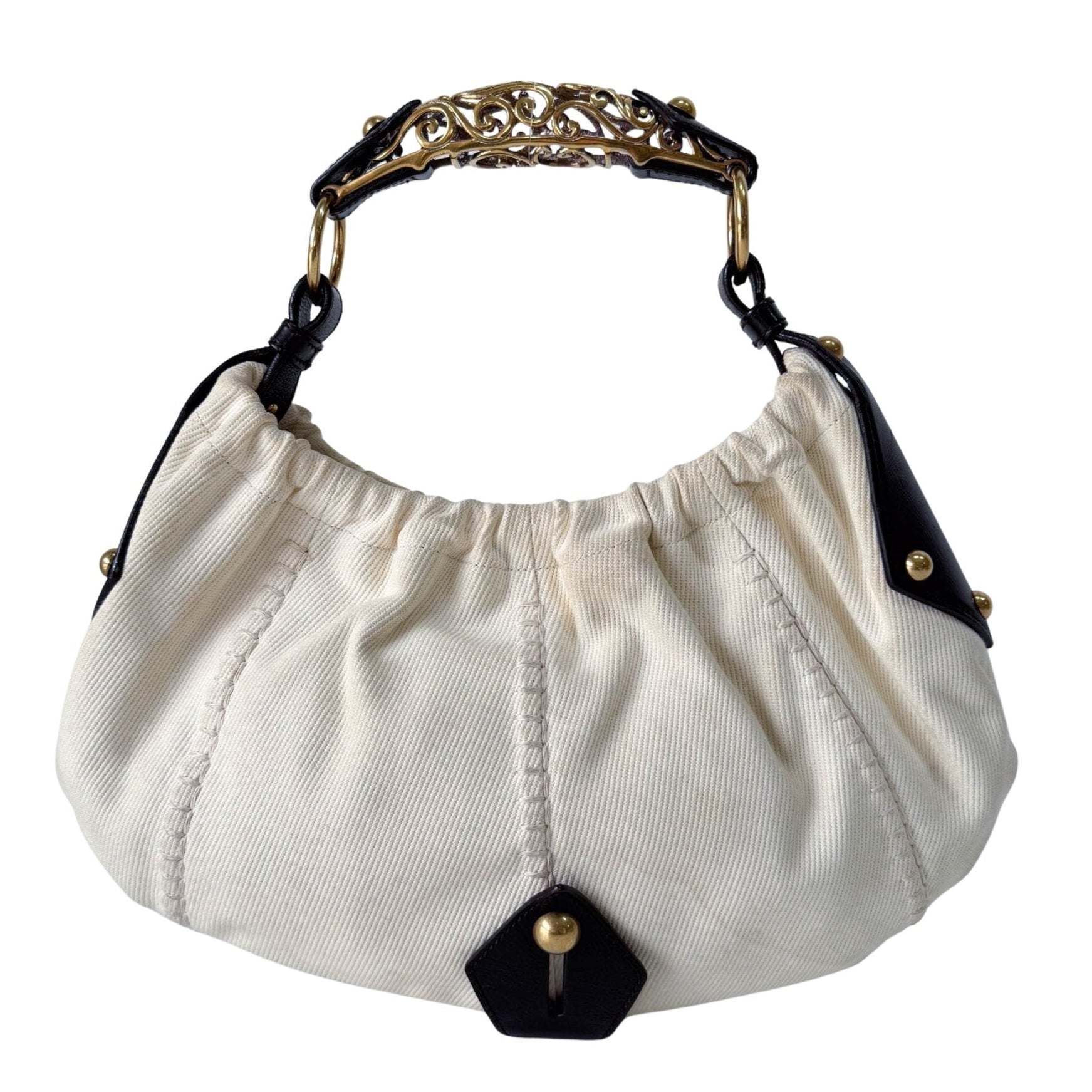 SAINT LAURENT Mombasa White Canvas Shoulder Bag, in , Sold by HIVE PRELOVED - Handle Bags, Shoulder Bags,