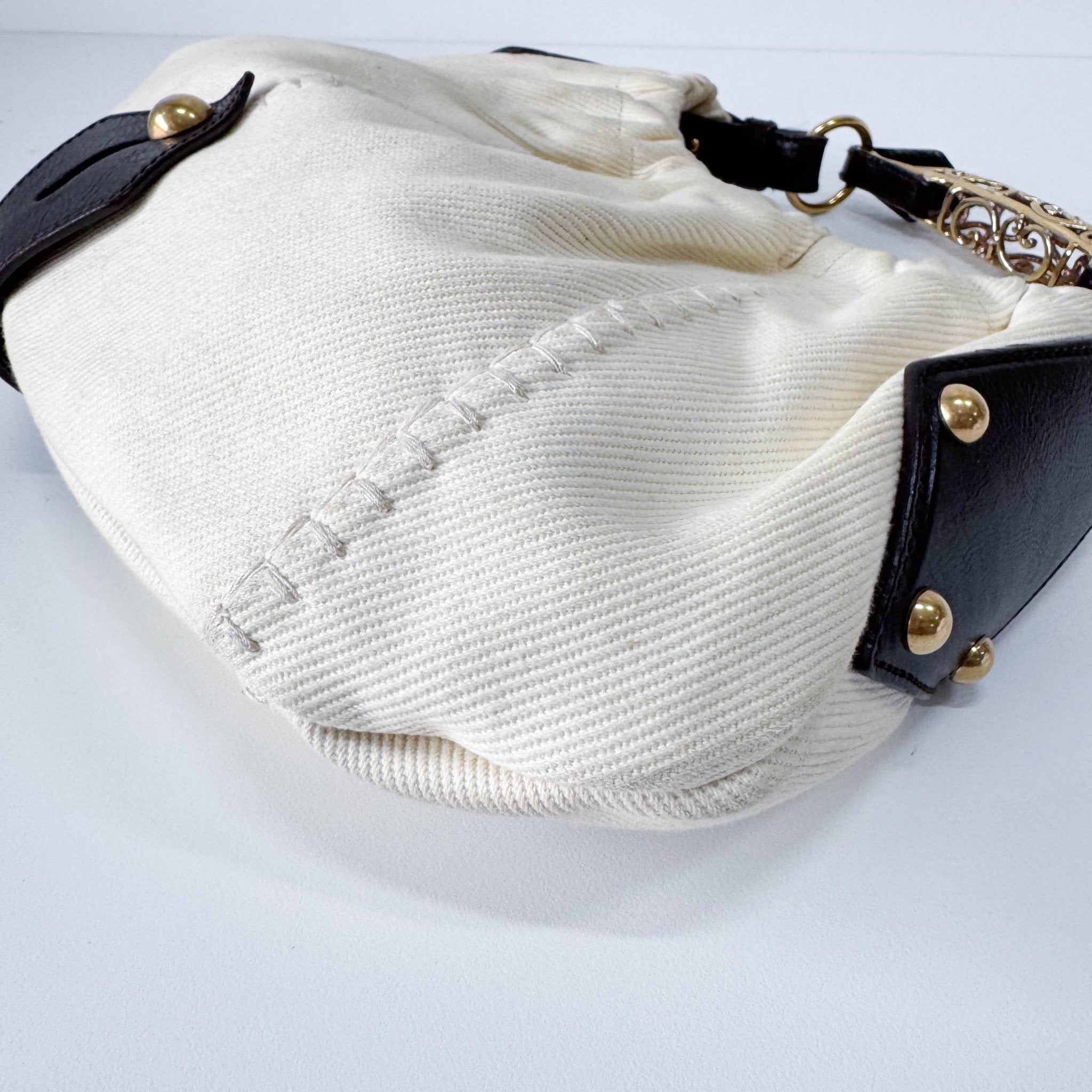 SAINT LAURENT Mombasa White Canvas Shoulder Bag, in , Sold by HIVE PRELOVED - Handle Bags, Shoulder Bags,