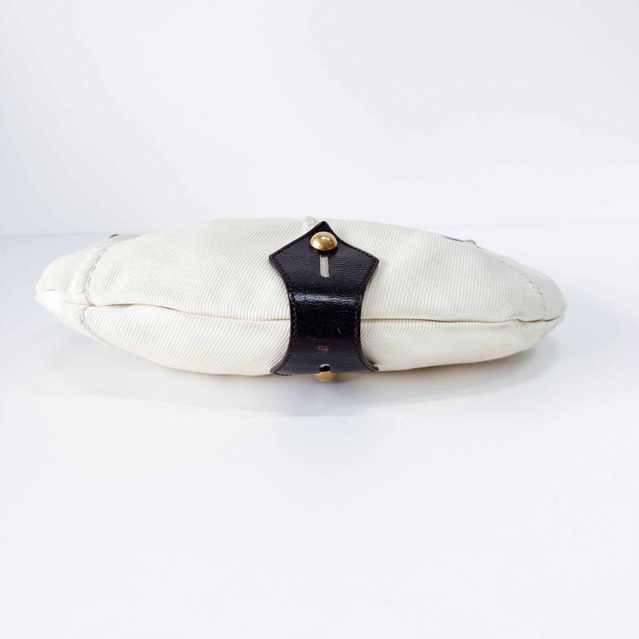 SAINT LAURENT Mombasa White Canvas Shoulder Bag, in , Sold by HIVE PRELOVED - Handle Bags, Shoulder Bags,