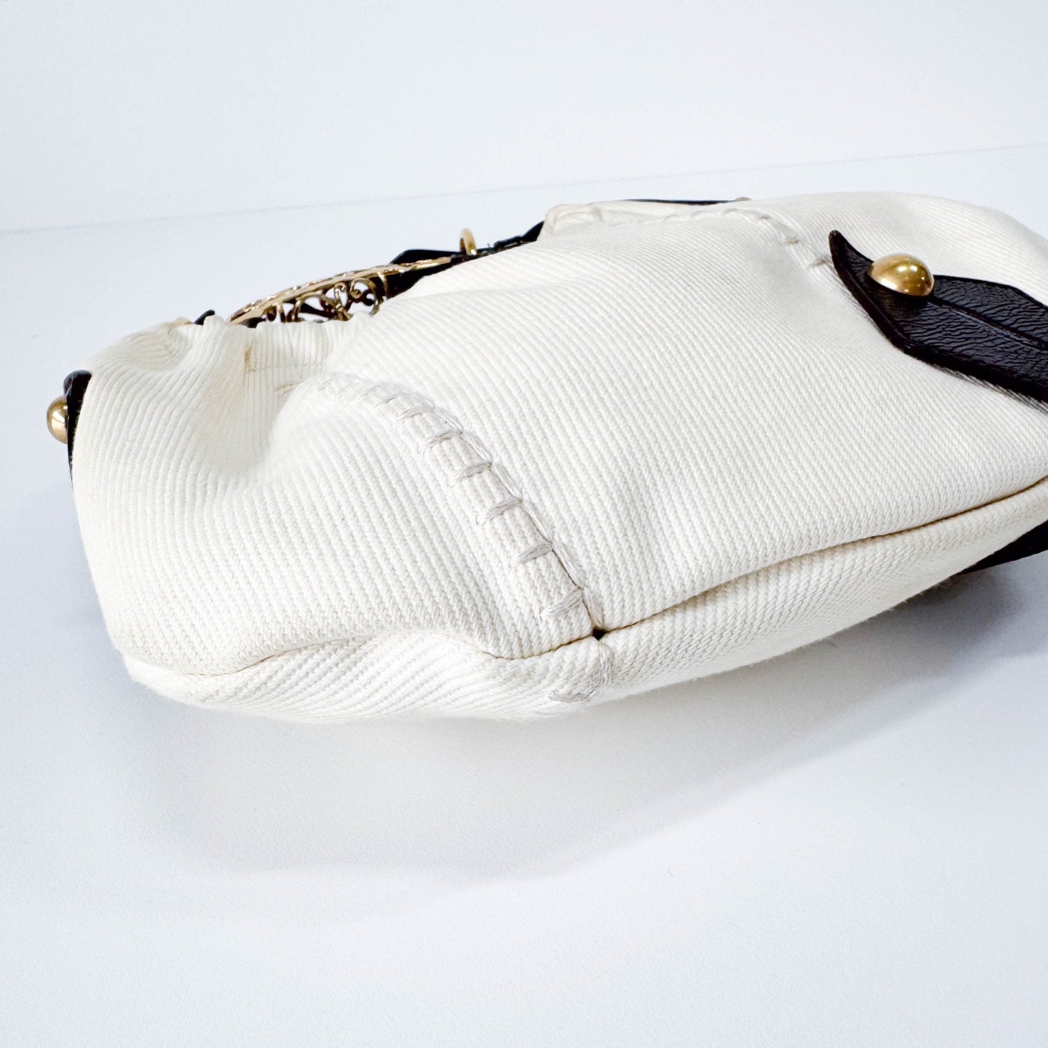 SAINT LAURENT Mombasa White Canvas Shoulder Bag, in , Sold by HIVE PRELOVED - Handle Bags, Shoulder Bags,