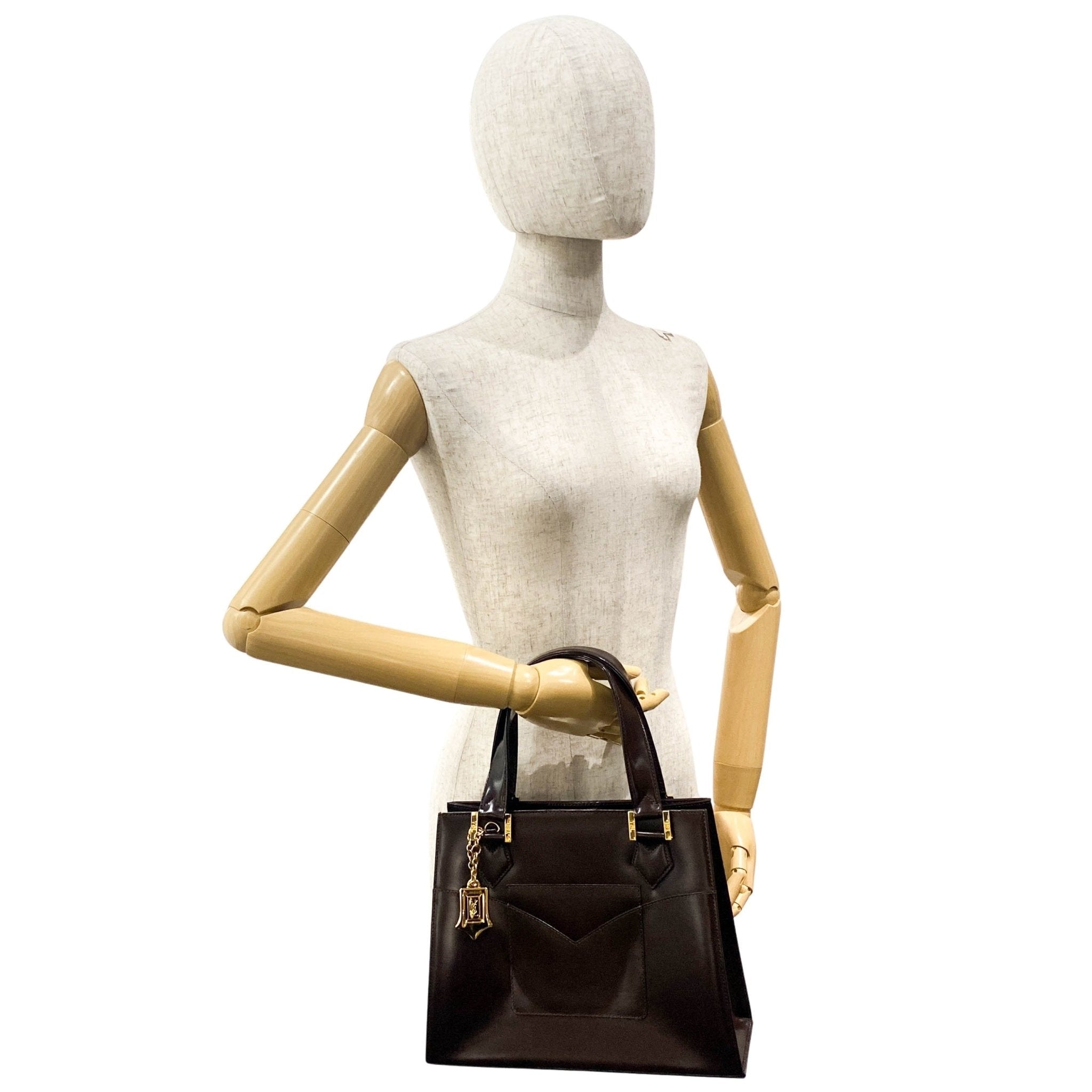 SAINT LAURENT Princess Cut Brown Leather Handle Bag, in , Sold by HIVE PRELOVED - Handle Bags, ,