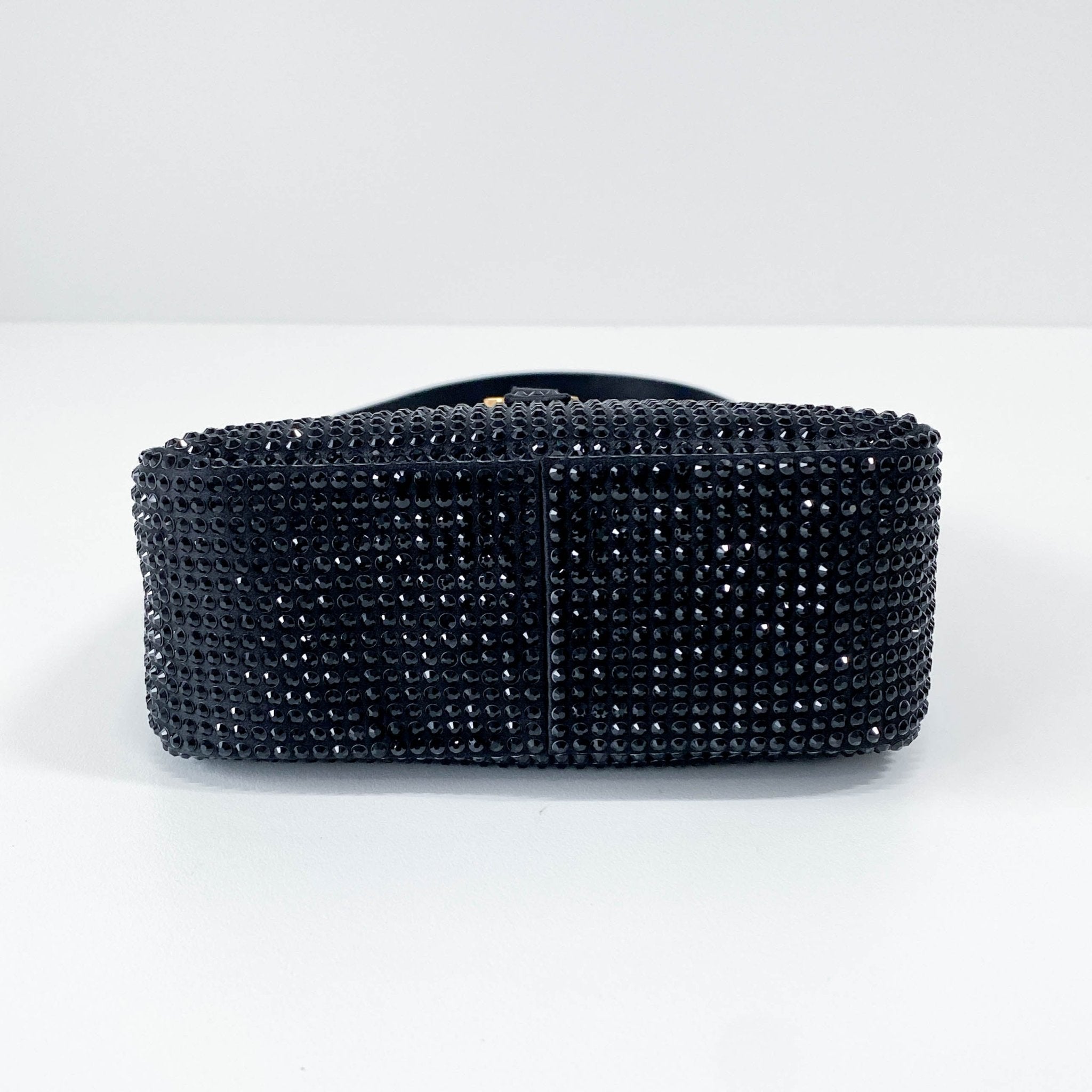 SAINT LAURENT Rare Sparkling Rhinestone Black Satin Shoulder Bag, in , Sold by HIVE PRELOVED - Handle Bags, ,