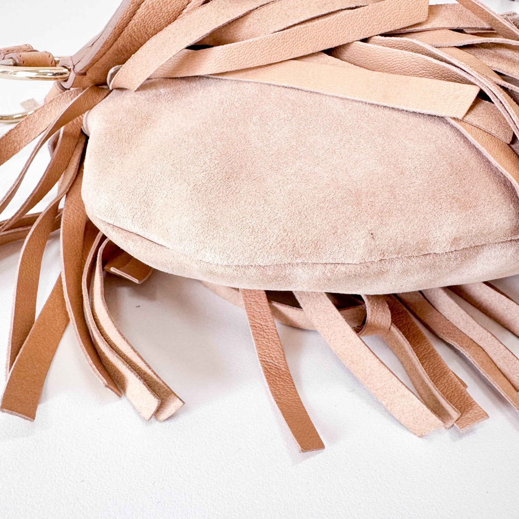 SAINT LAURENT Rive Gauche Beige Suede Fringe Boheme Bag, in , Sold by HIVE PRELOVED - Shoulder Bags, ,