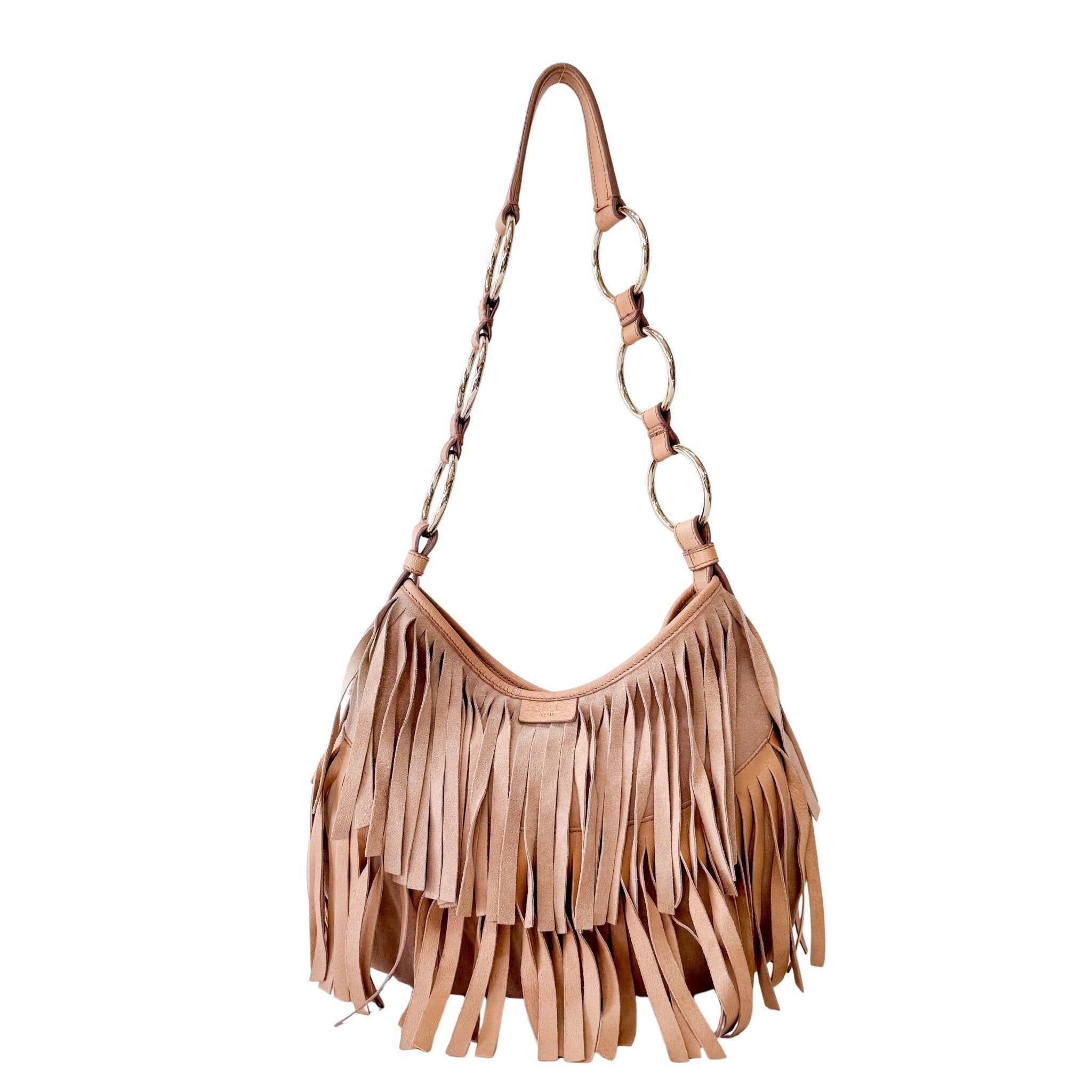 SAINT LAURENT Rive Gauche Beige Suede Fringe Boheme Bag, in , Sold by HIVE PRELOVED - Shoulder Bags, ,