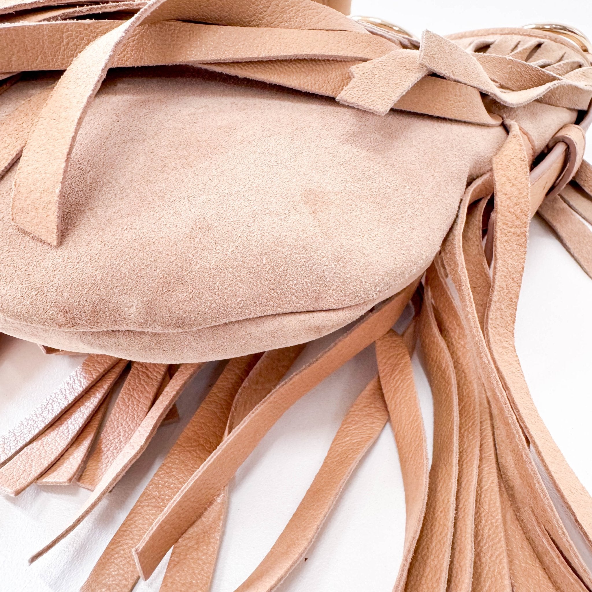 SAINT LAURENT Rive Gauche Beige Suede Fringe Boheme Bag, in , Sold by HIVE PRELOVED - Shoulder Bags, ,