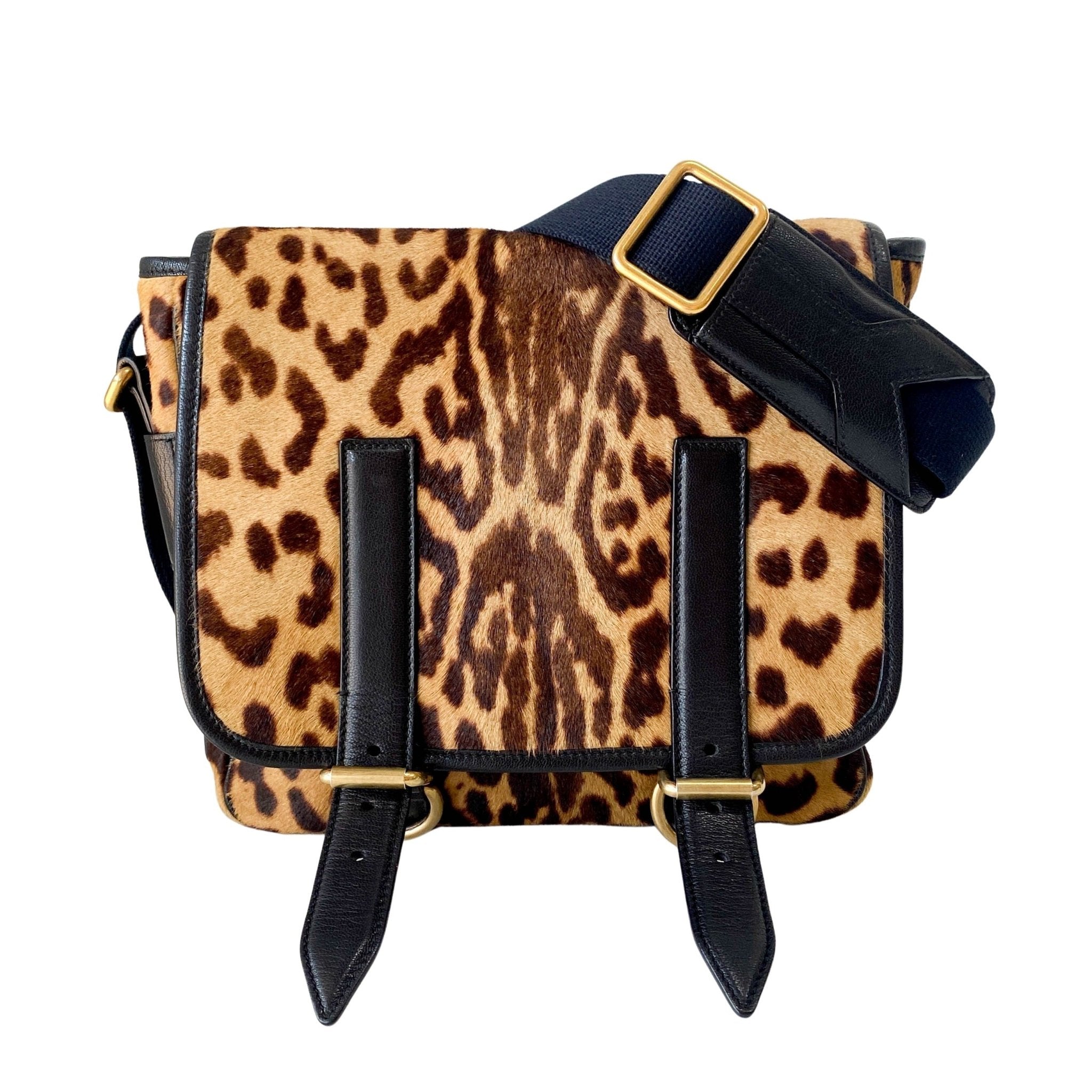 SAINT LAURENT Rive Gauche Colt Leopard Print Crossbody Bag, in , Sold by HIVE PRELOVED - Crossbody bags, Shoulder Bags,