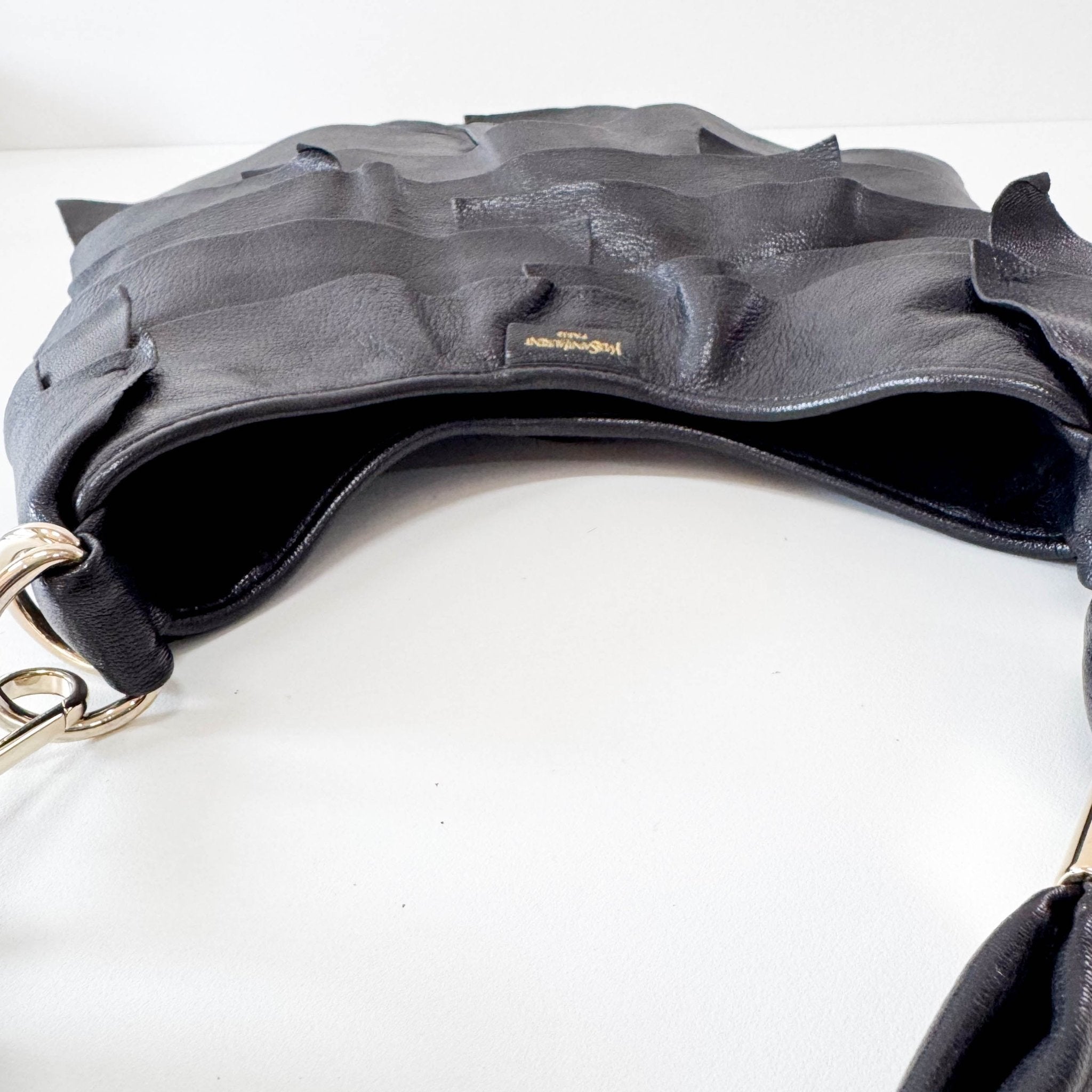 SAINT LAURENT Rive Gauche Fringe Black Leather Shoulder Bag, in , Sold by HIVE PRELOVED - Shoulder Bags, ,