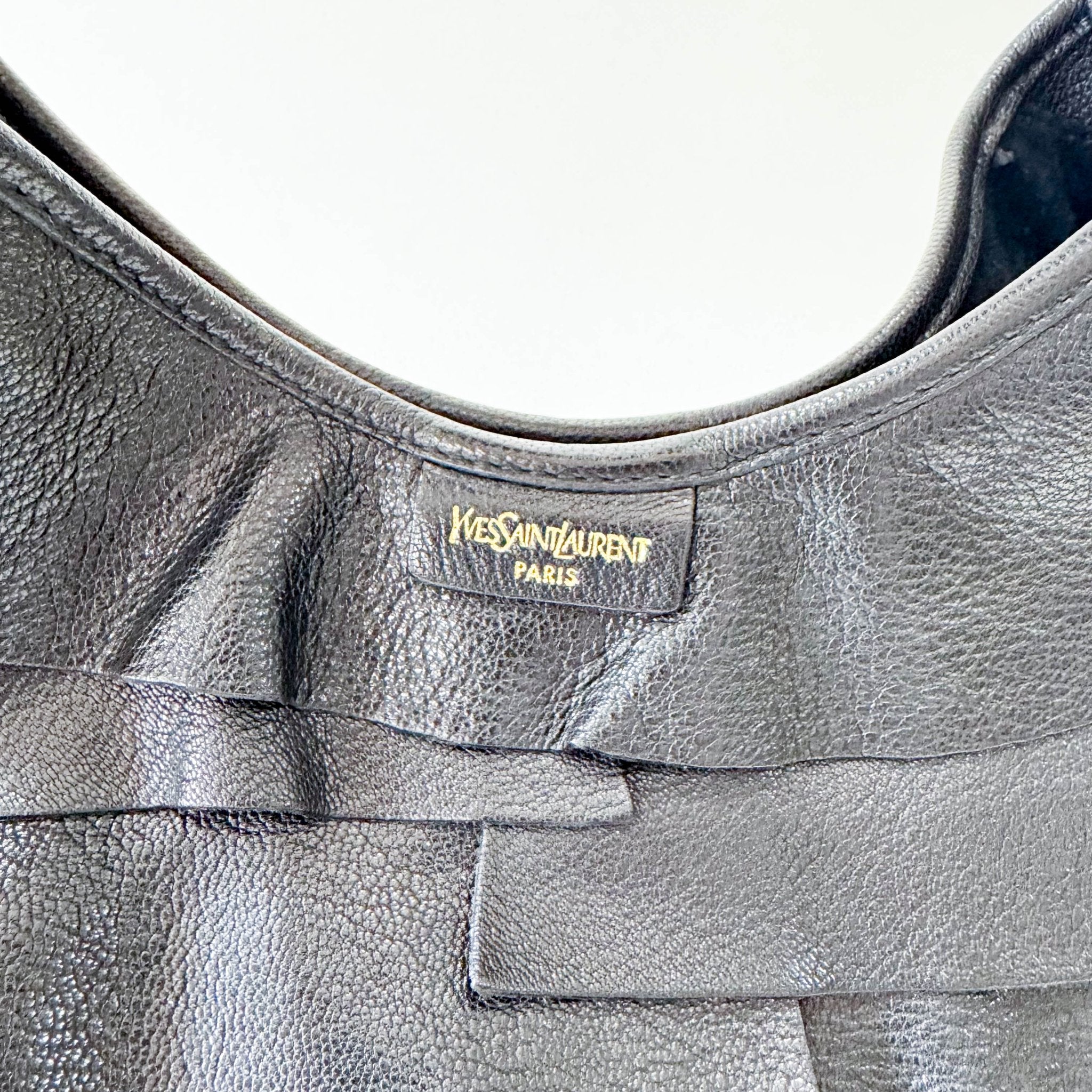 SAINT LAURENT Rive Gauche Fringe Black Leather Shoulder Bag, in , Sold by HIVE PRELOVED - Shoulder Bags, ,