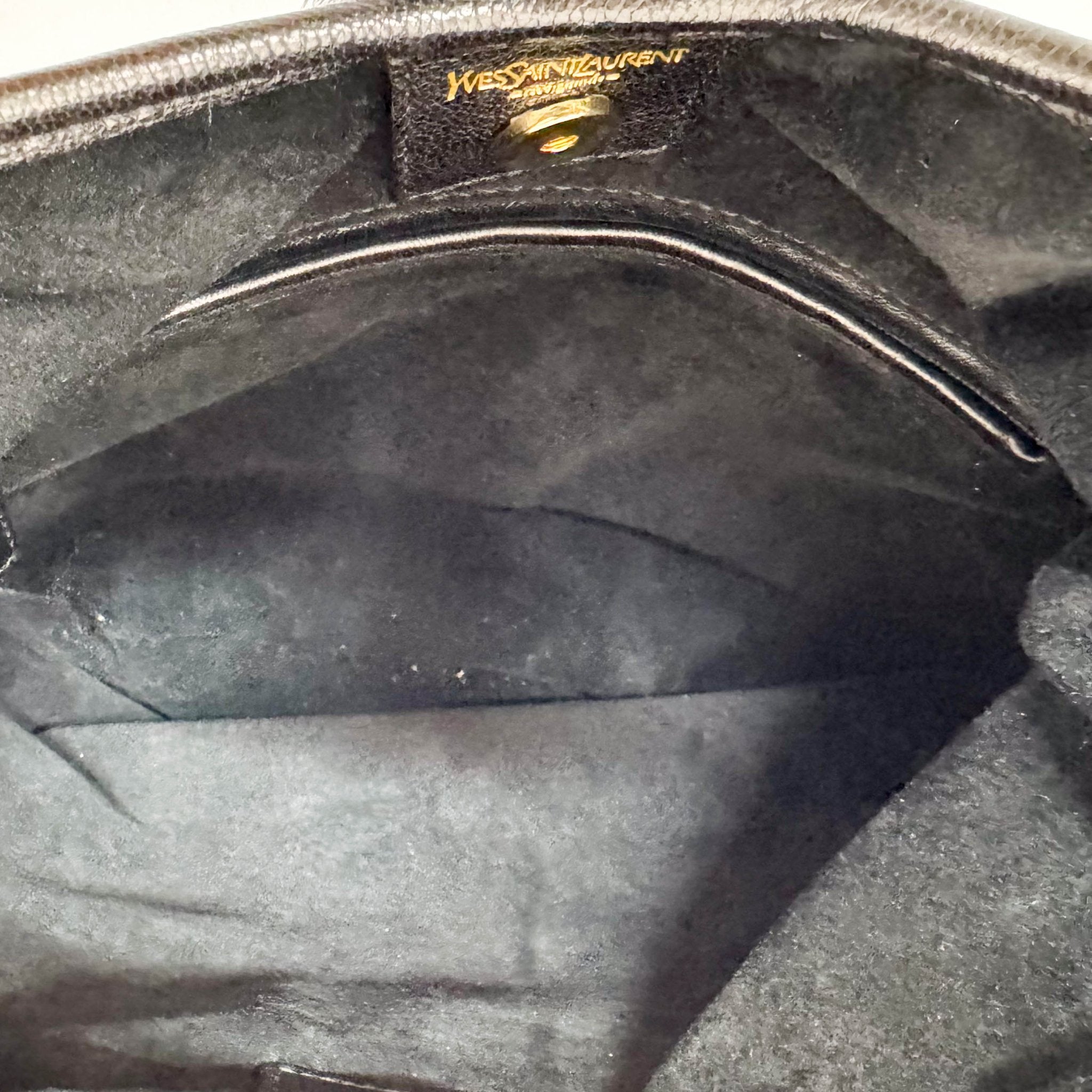 SAINT LAURENT Rive Gauche Fringe Black Leather Shoulder Bag, in , Sold by HIVE PRELOVED - Shoulder Bags, ,